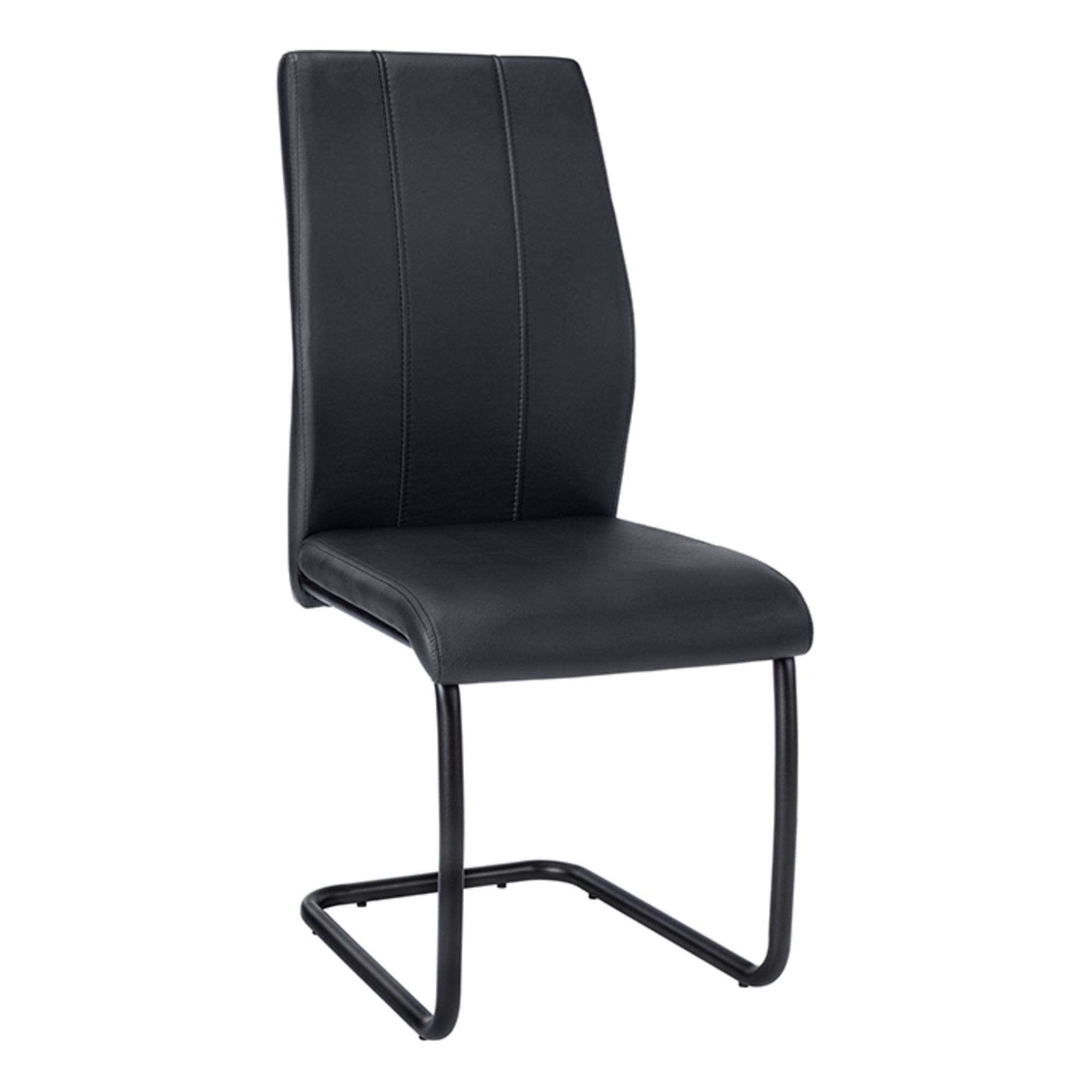 CHAISES DE SALLE À MANGER - 2 PIÈCES / 39"H / VELOURS NOIR / CHROME