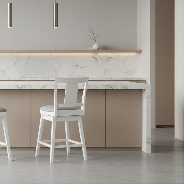 TABOURET DE BAR - 2 PIÈCES / 39"H / ESPRESSO / HAUTEUR DE COMPTOIR PIVOTANTE