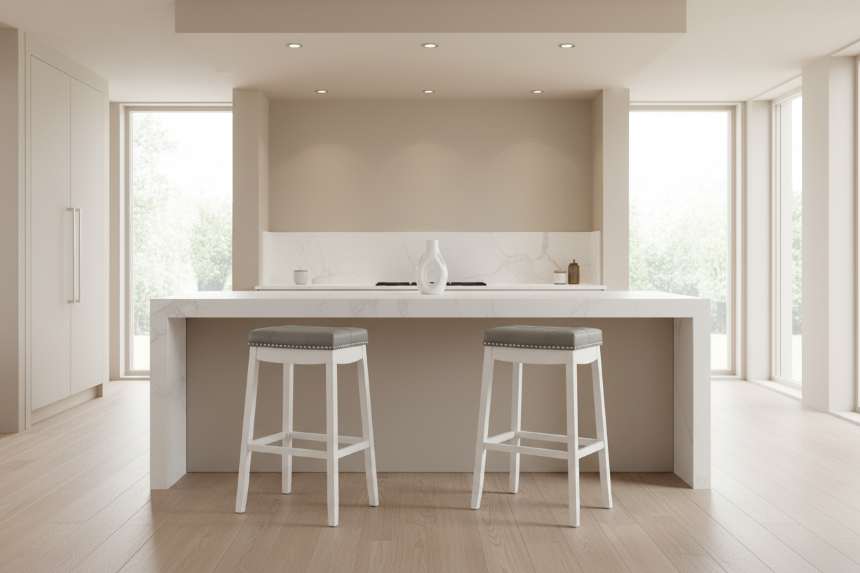 BARSTOOL - 2PCS / 29"H / BLACK LEATHER-LOOK / ESPRESSO