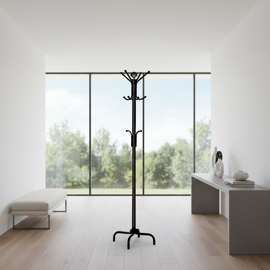 COAT RACK - 70"H / WHITE METAL