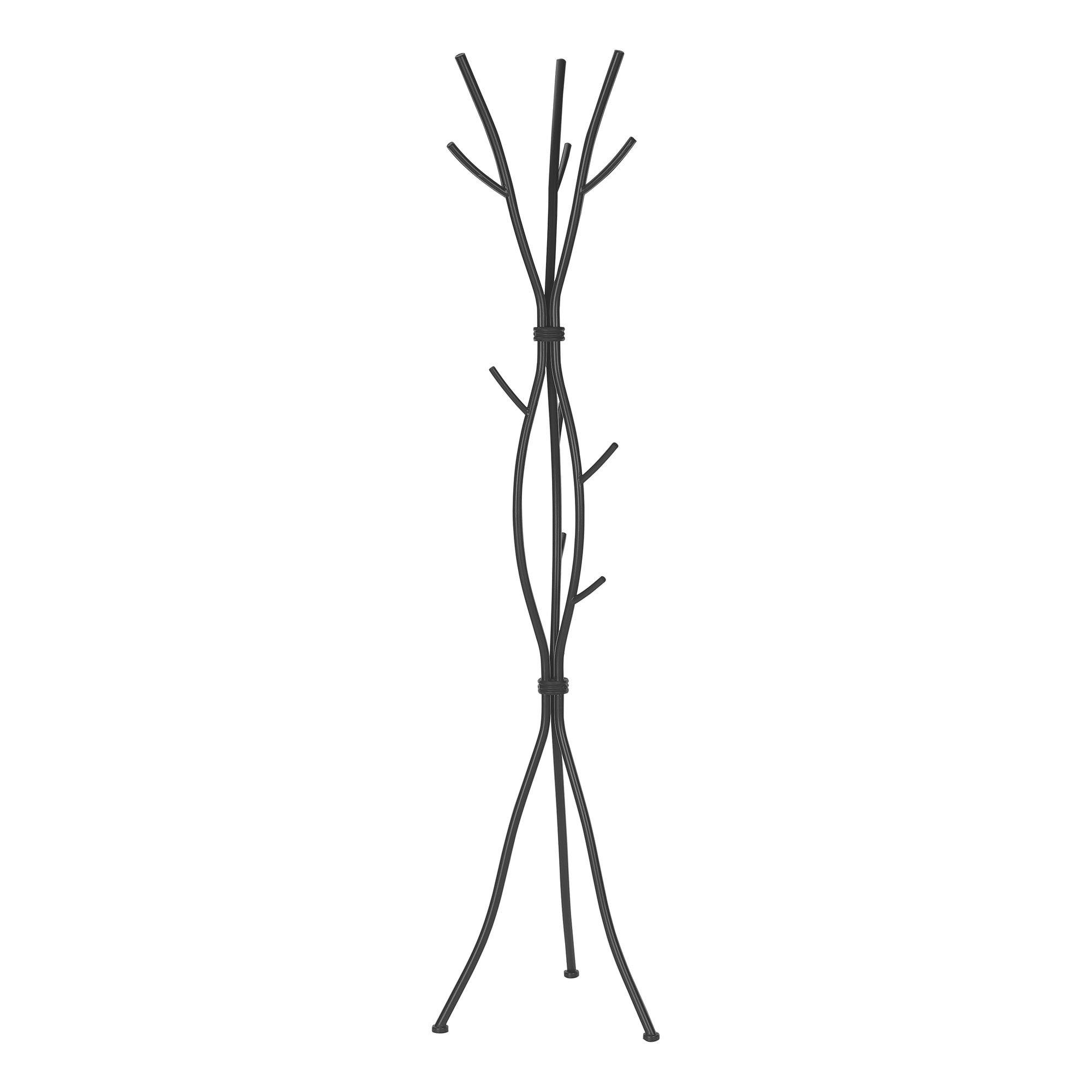 COAT RACK - 74"H / HAMMERED SILVER METAL