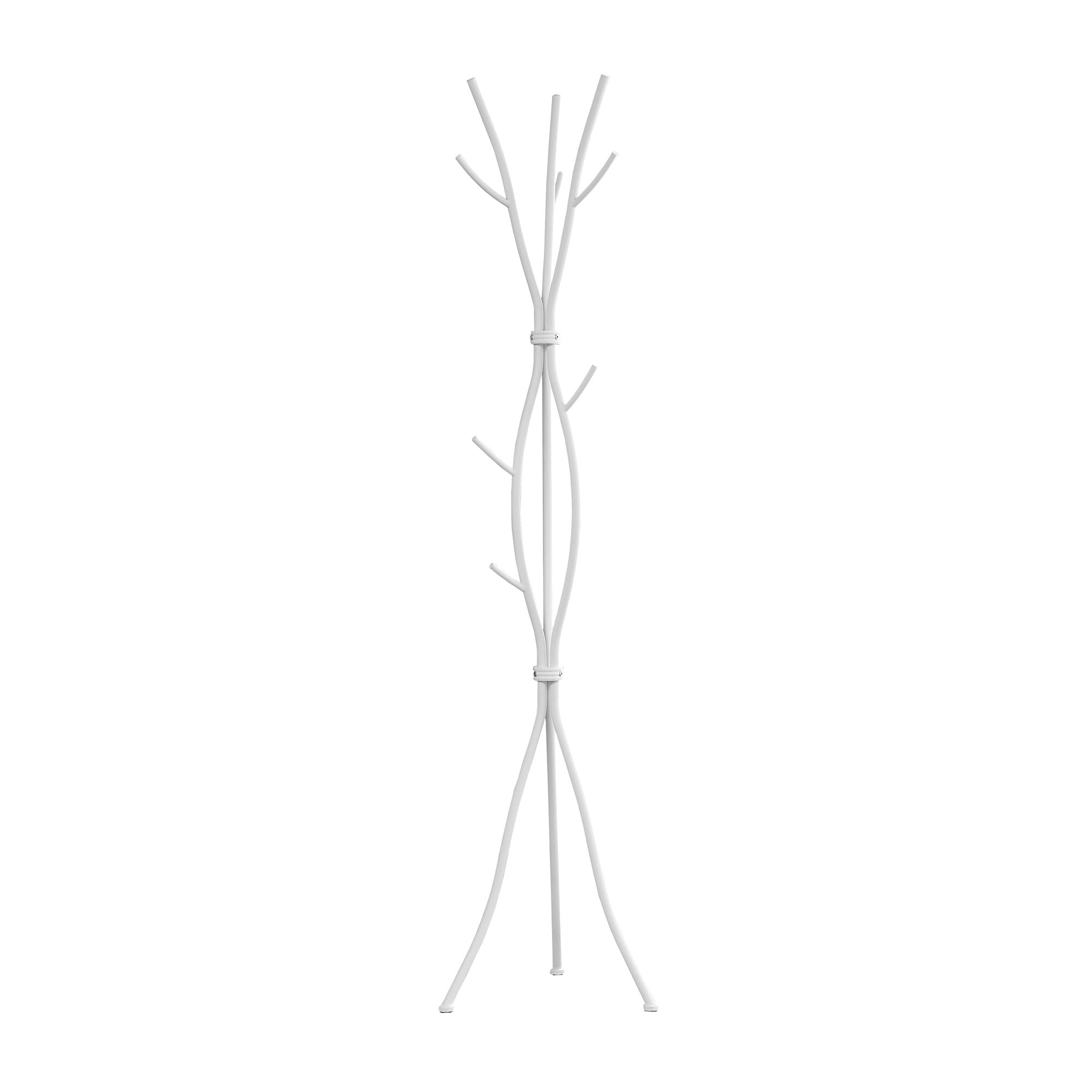 COAT RACK - 74"H / HAMMERED SILVER METAL