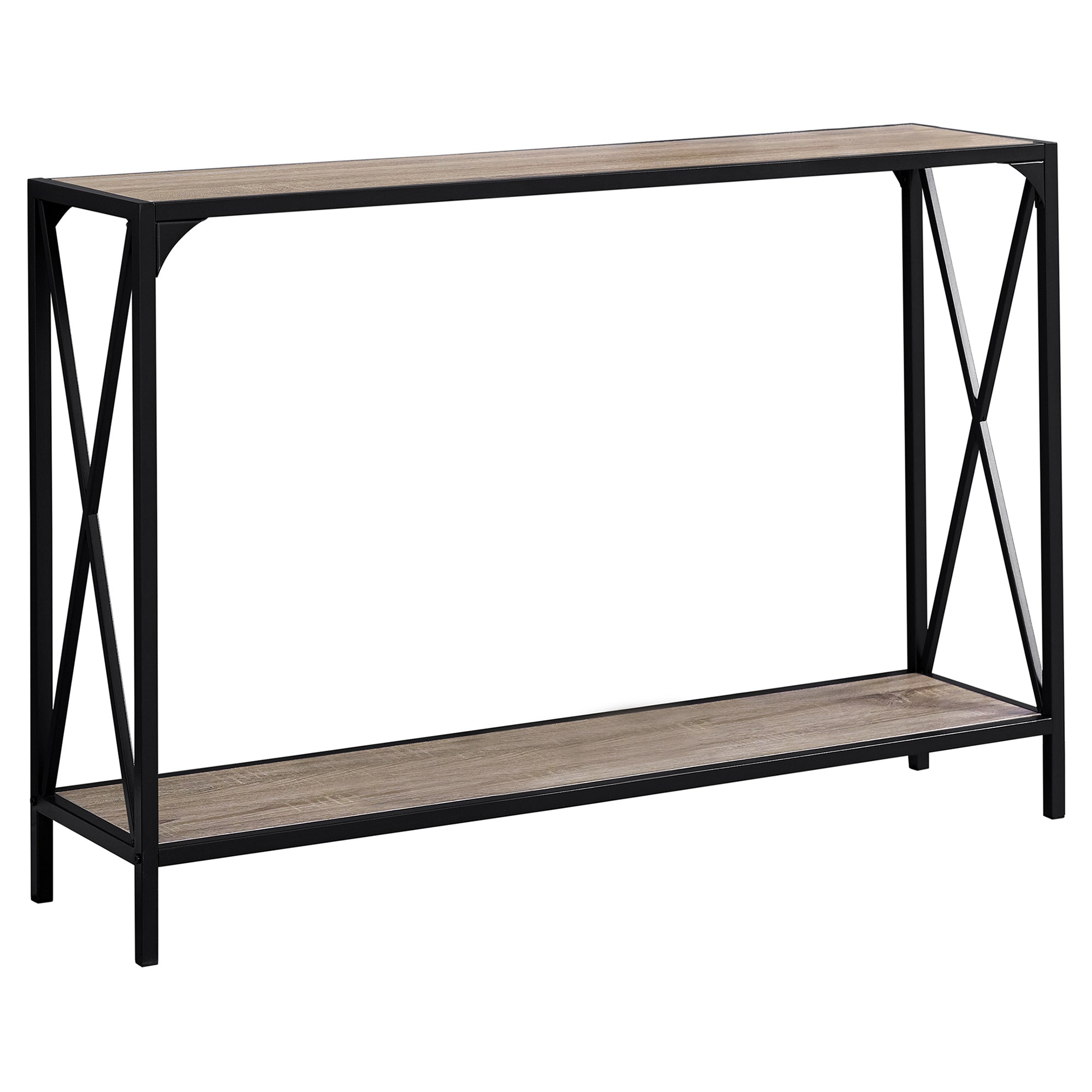 TABLE D'APPOINT - 48"L / BLANC / CONSOLE D'ENTRÉE EN MÉTAL BLANC