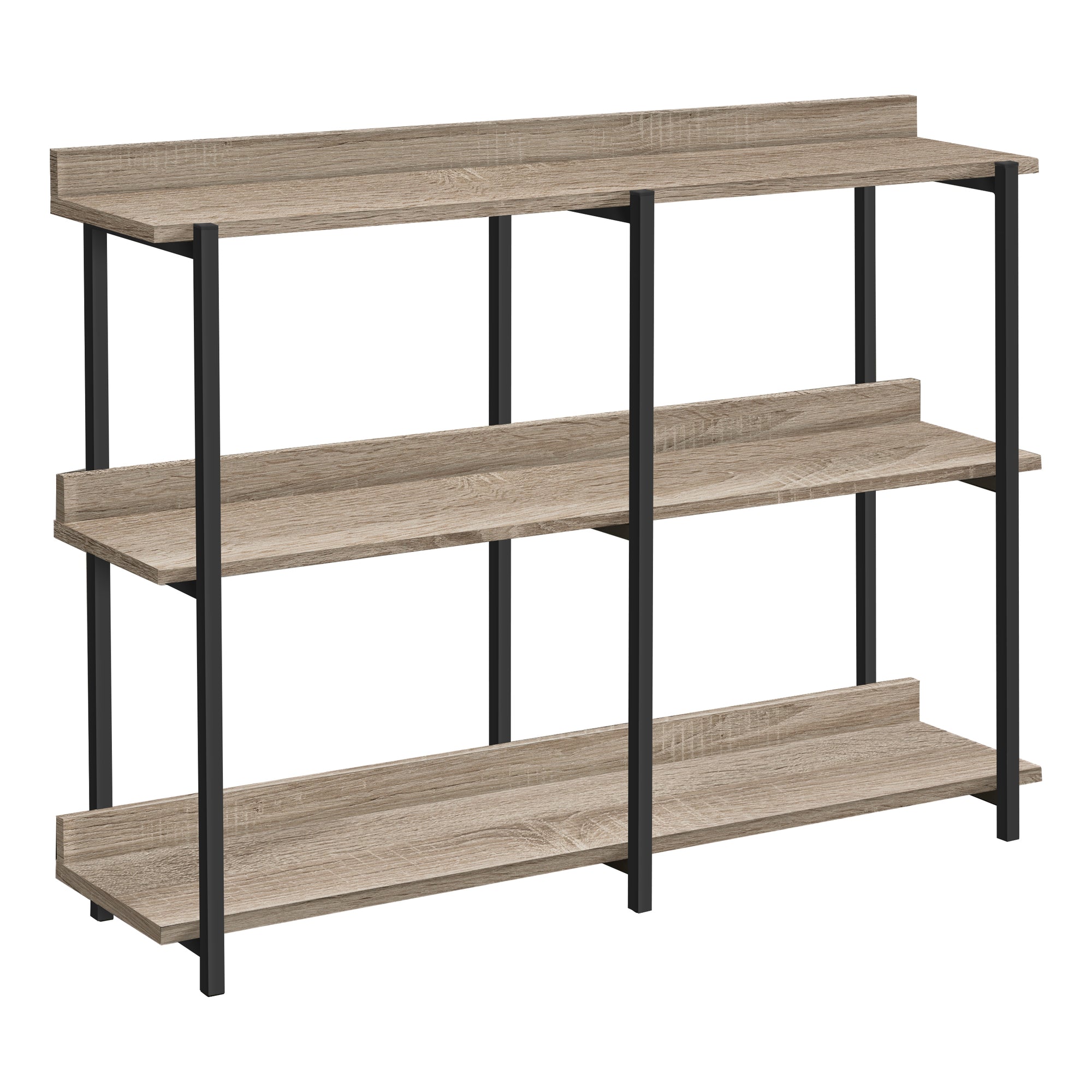 TABLE D'APPOINT - 48"L / ESPRESSO / CONSOLE D'ENTRÉE EN MÉTAL NOIR
