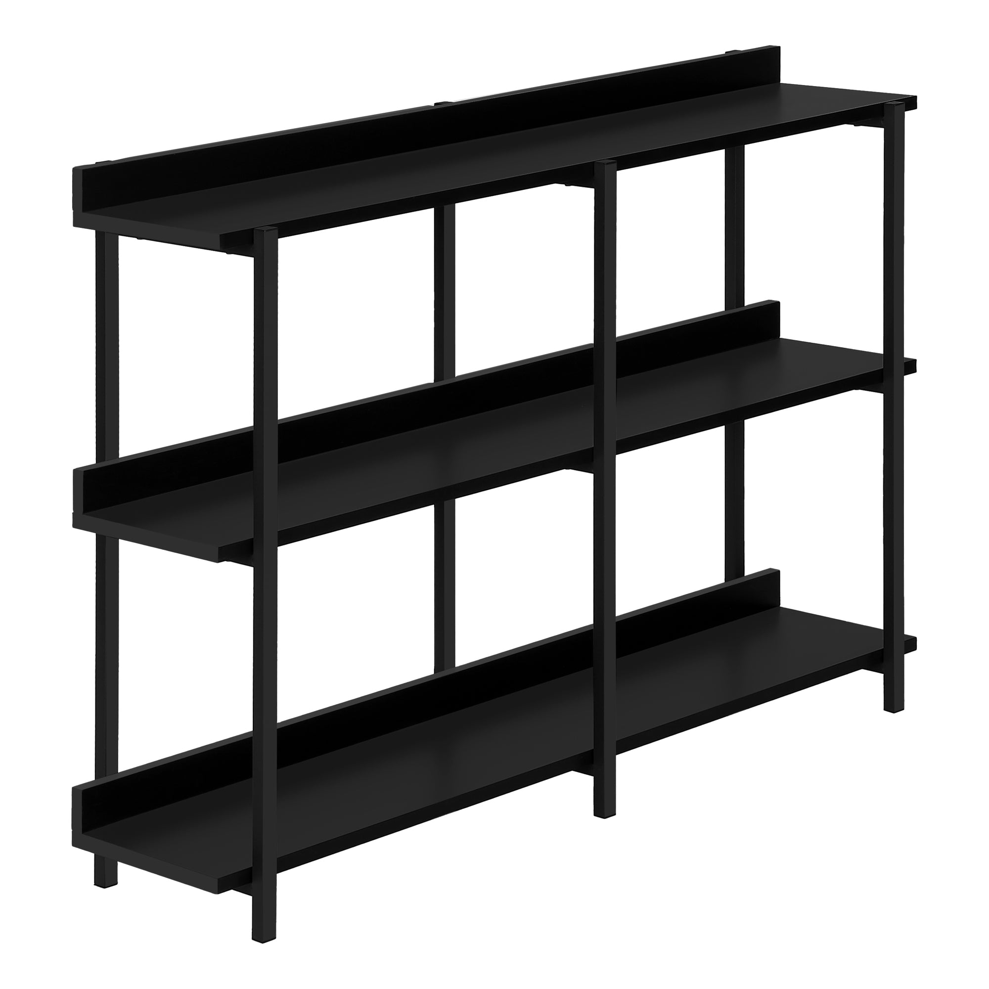 TABLE D'APPOINT - 48"L / ESPRESSO / CONSOLE D'ENTRÉE EN MÉTAL NOIR