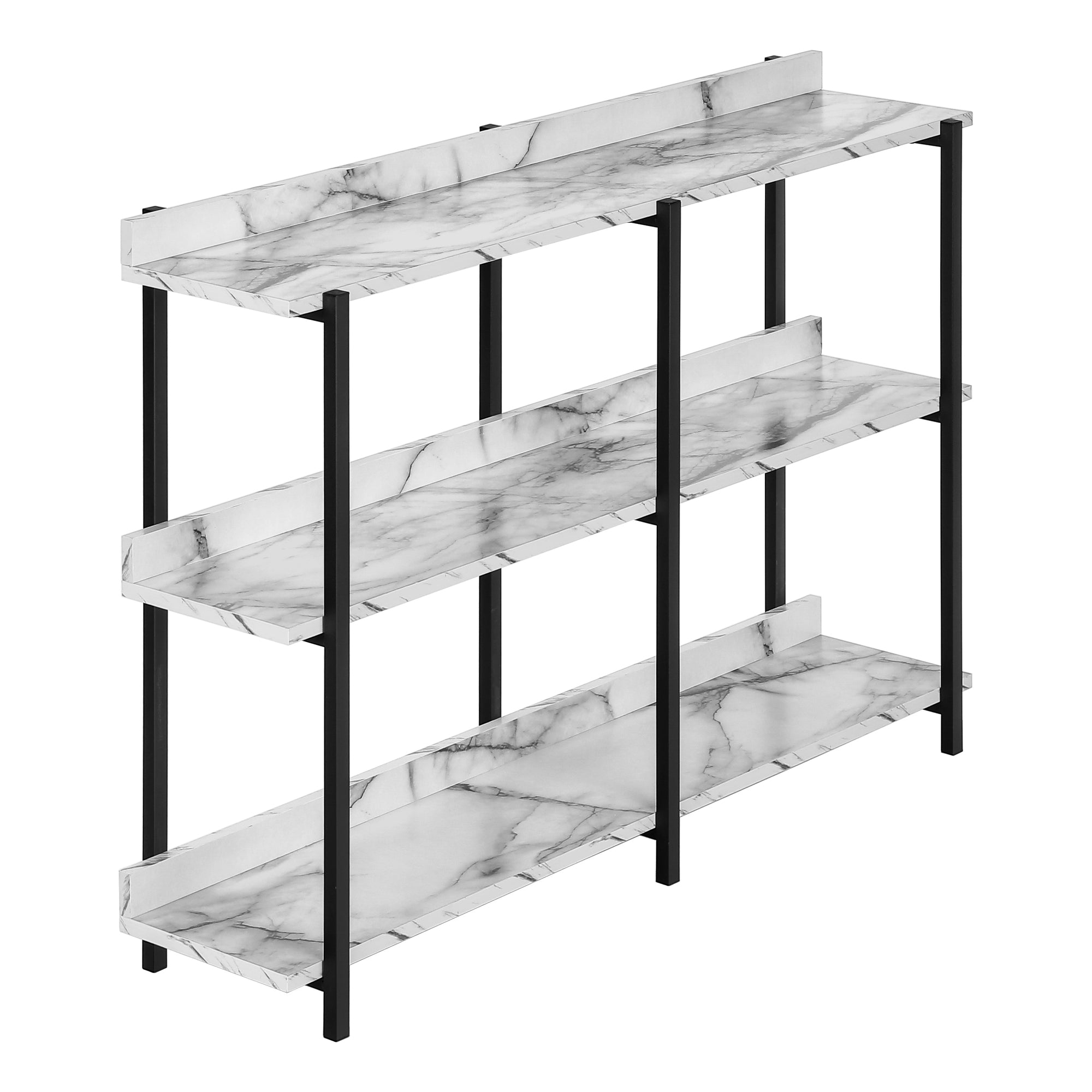 TABLE D'APPOINT - 48"L / ESPRESSO / CONSOLE D'ENTRÉE EN MÉTAL NOIR