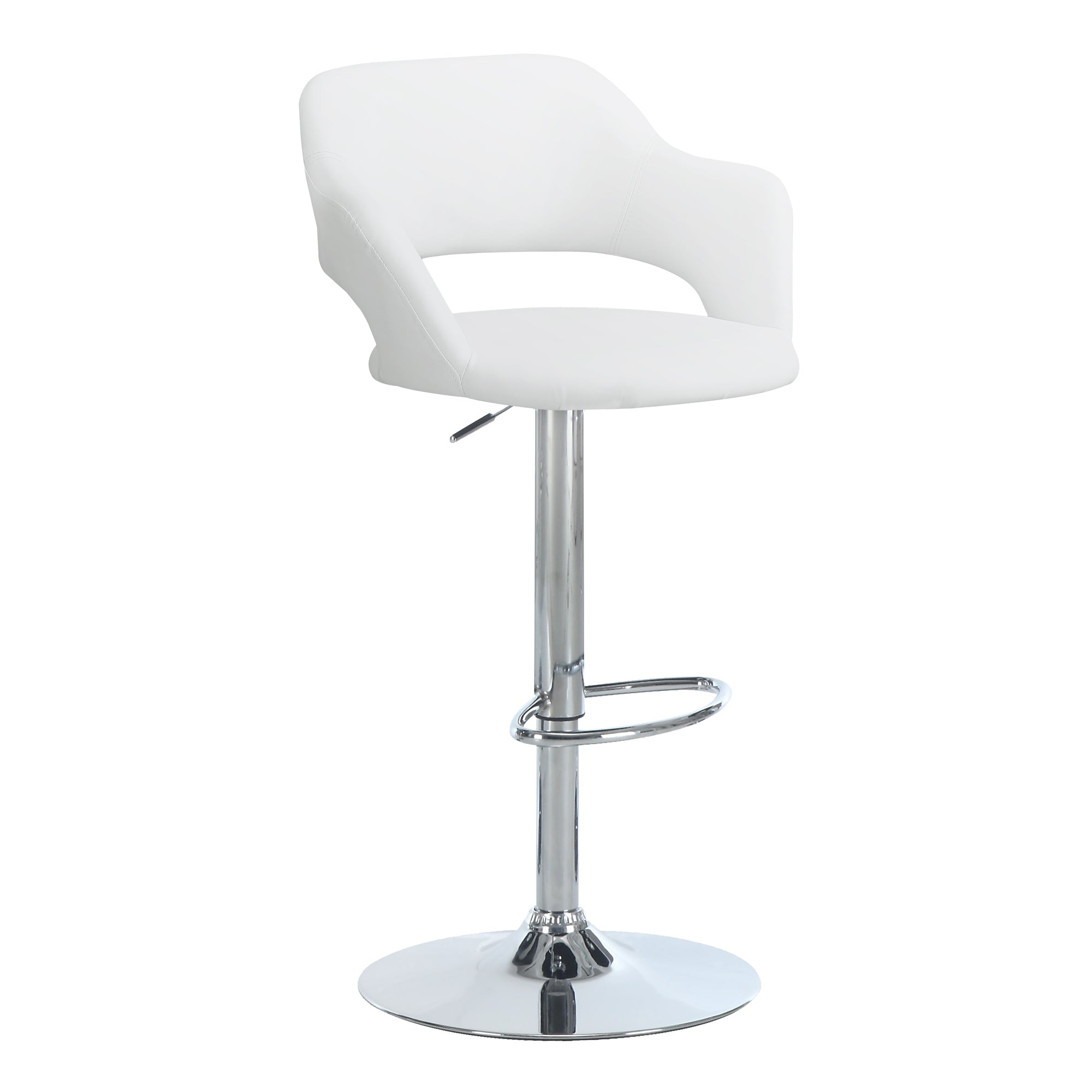 TABOURET DE BAR - NOIR / MÉTAL CHROME À LEVER HYDRAULIQUE