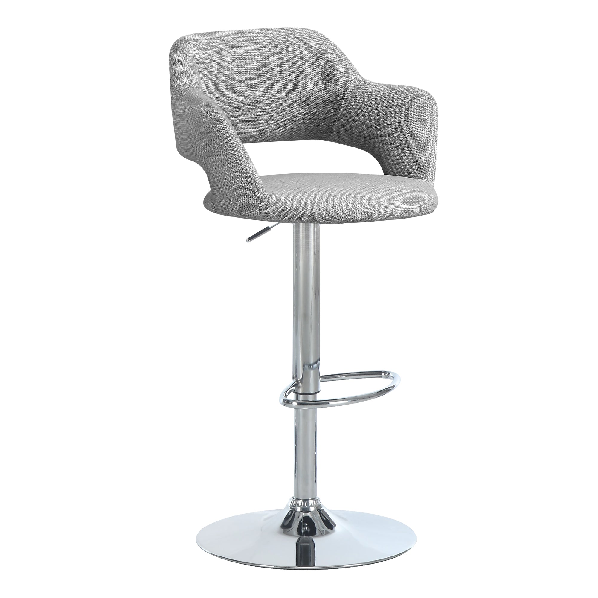 TABOURET DE BAR - NOIR / MÉTAL CHROME À LEVER HYDRAULIQUE