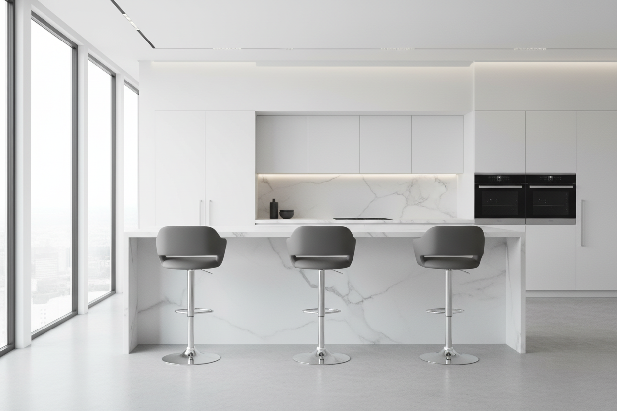 BARSTOOL - BLACK / CHROME METAL HYDRAULIC LIFT