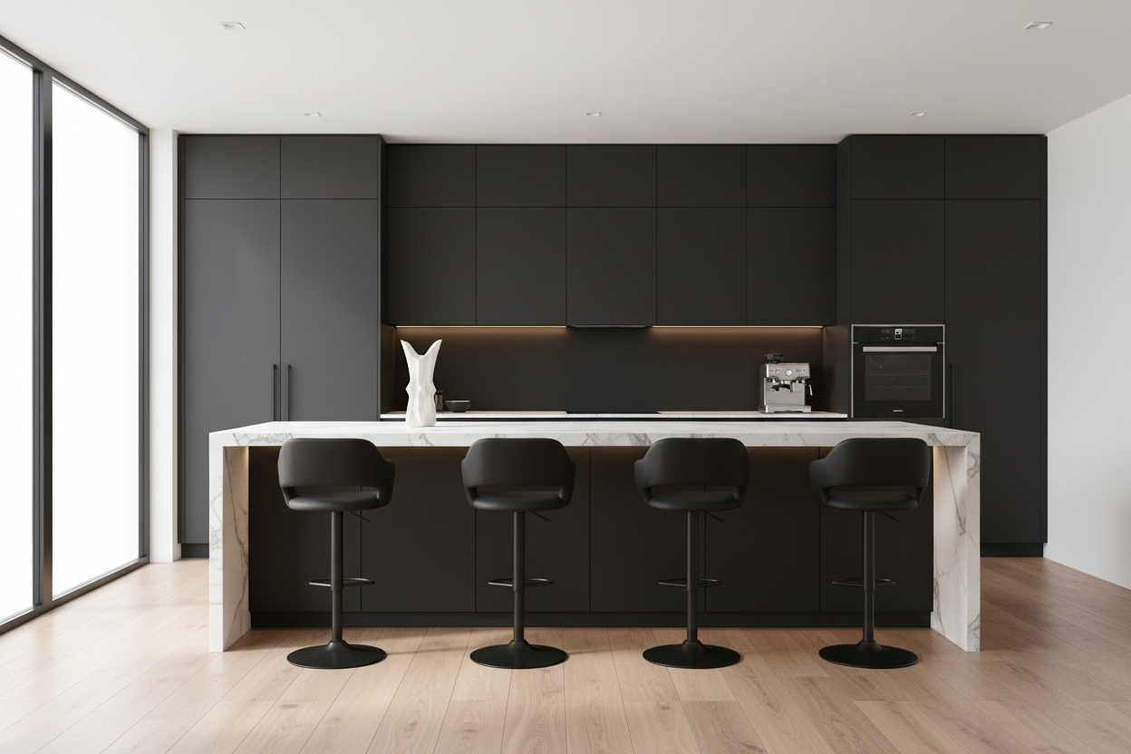 BARSTOOL - BLACK / CHROME METAL HYDRAULIC LIFT