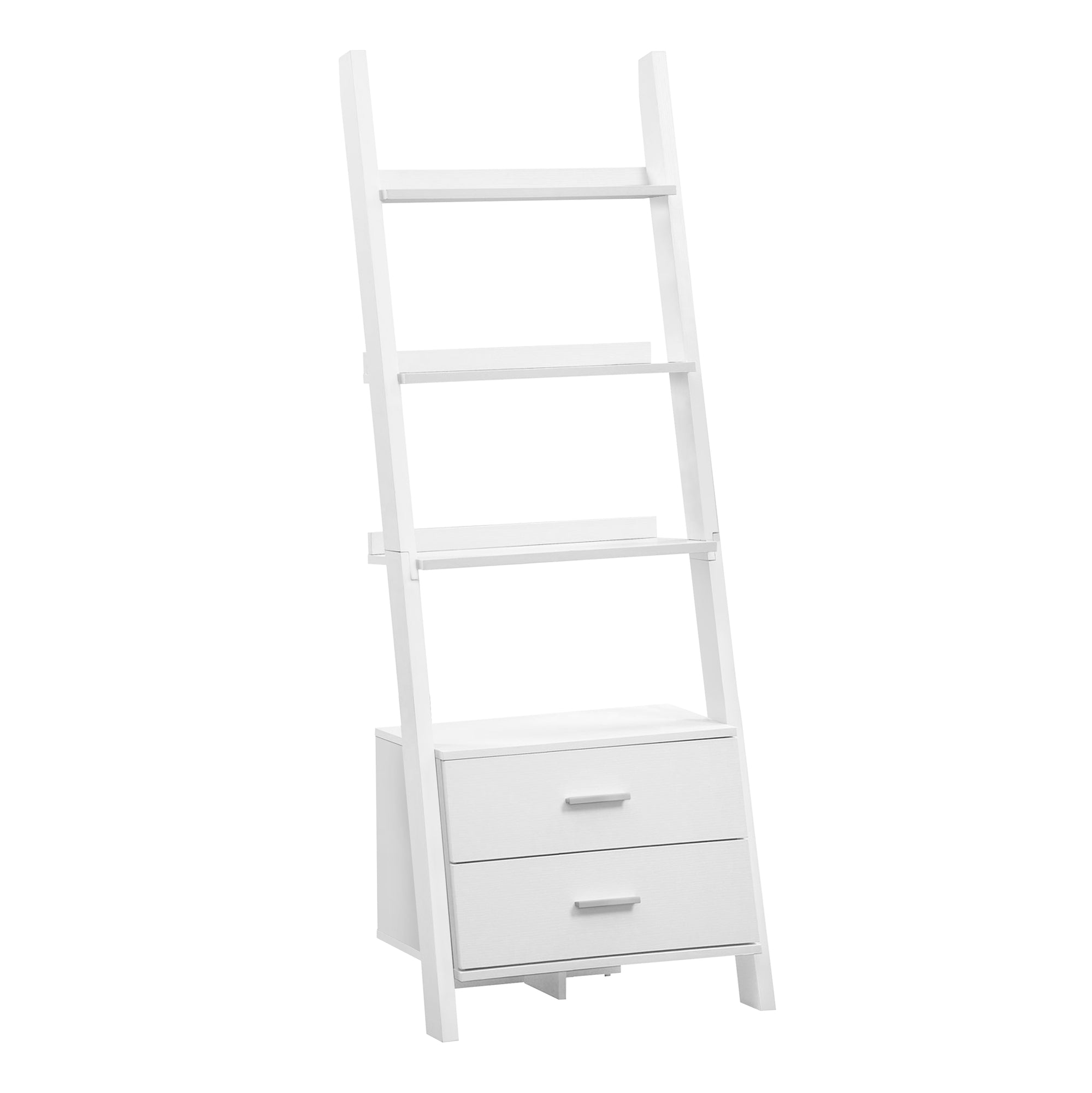 BOOKCASE - 69"H / ESPRESSO LADDER W/ 2 STORAGE DRAWERS
