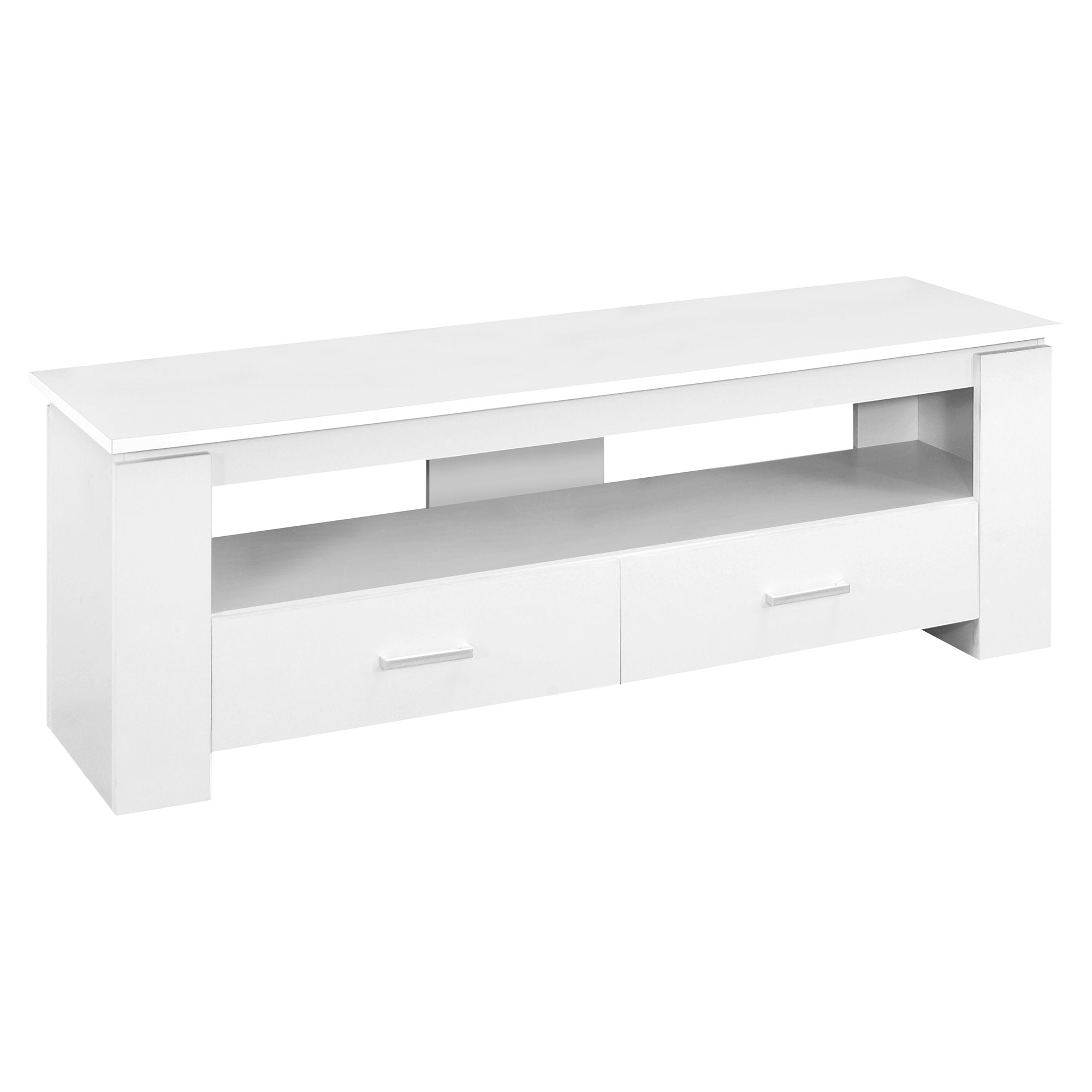 TV STAND - 48"L / DARK TAUPE WITH 2 STORAGE DRAWERS