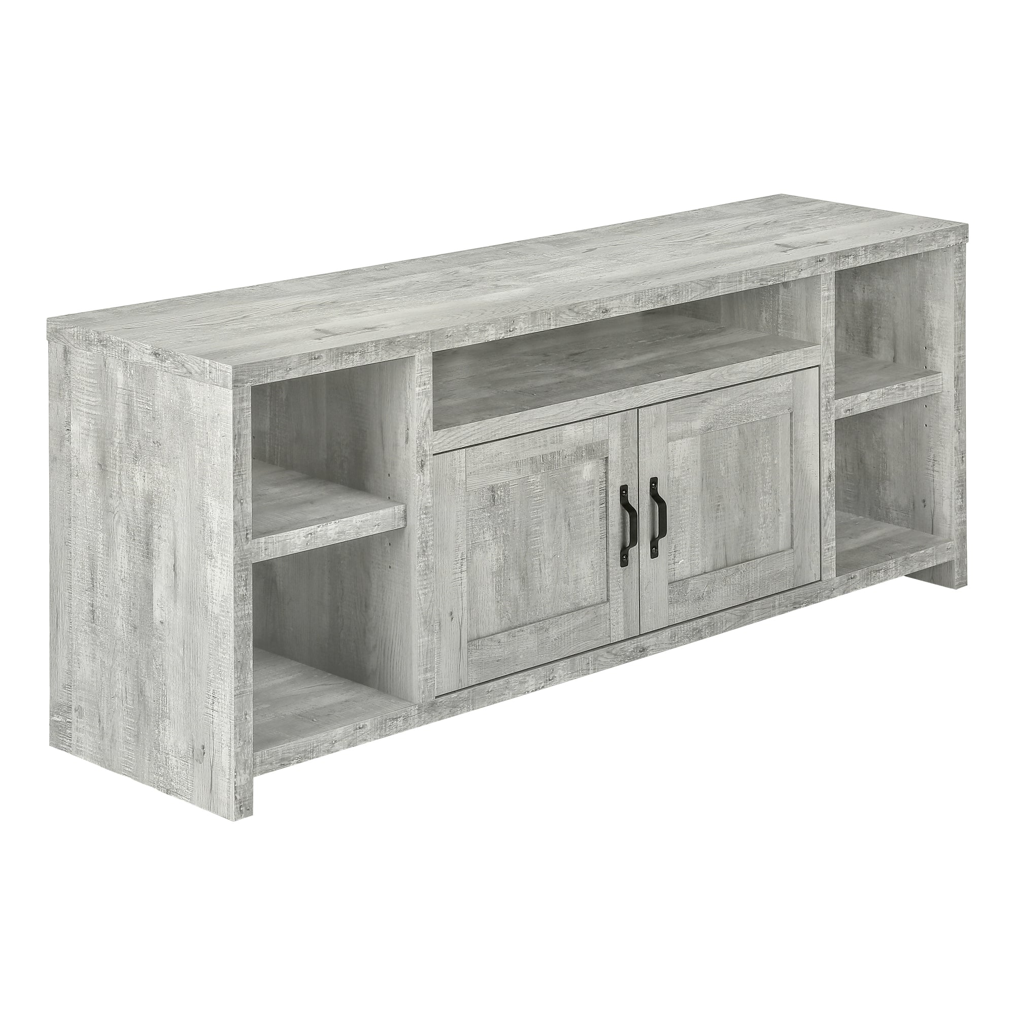 TV STAND - 60"L / BLACK RECLAIMED WOOD-LOOK