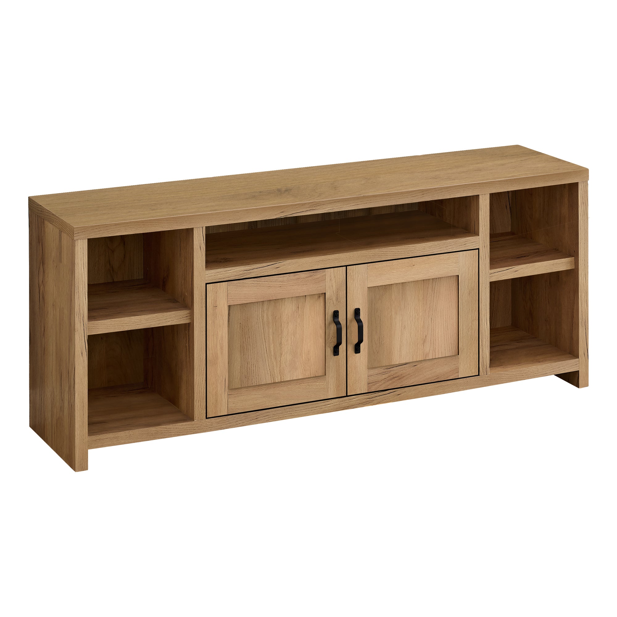 TV STAND - 60"L / BLACK RECLAIMED WOOD-LOOK
