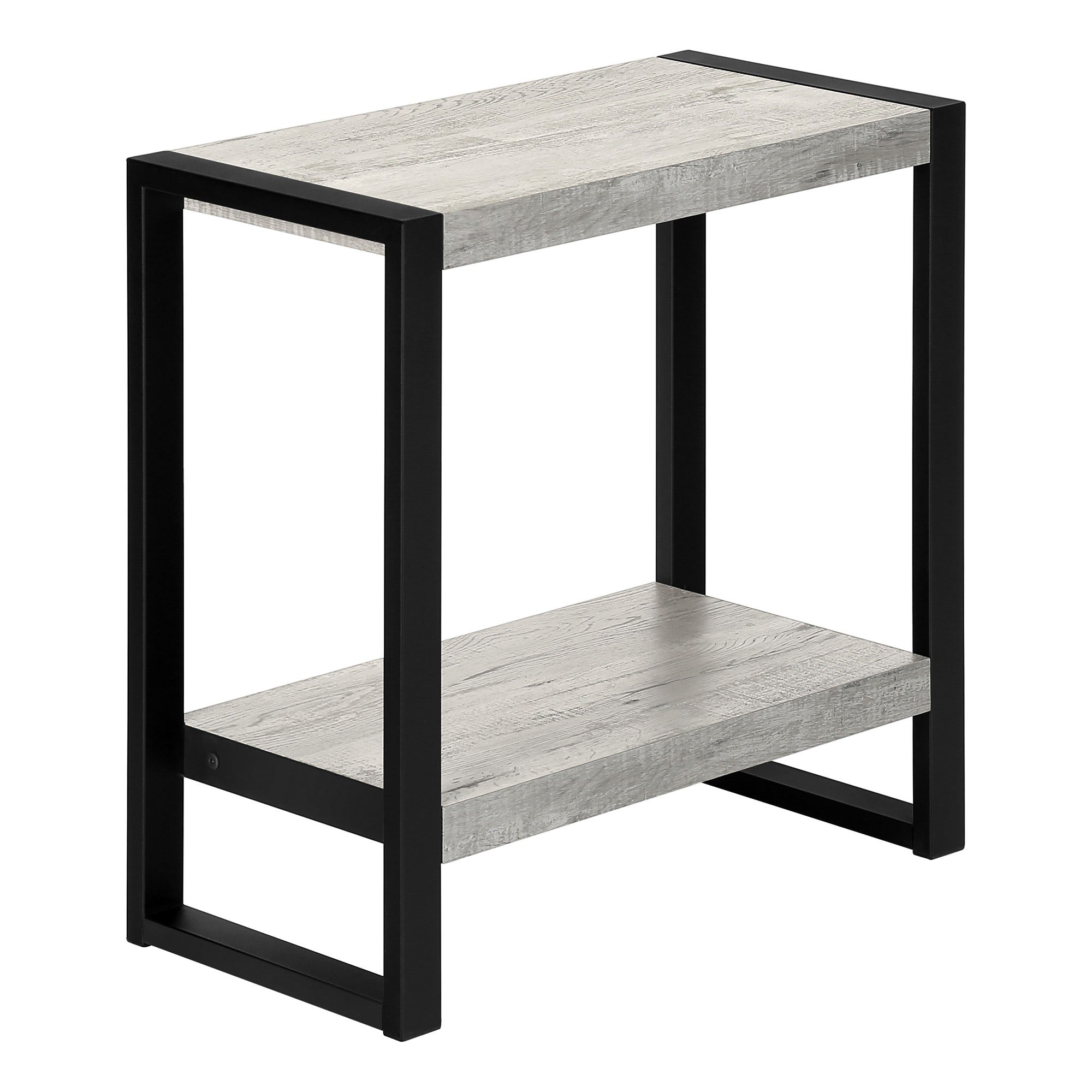 ACCENT TABLE - BROWN RECLAIMED WOOD-LOOK / BLACK METAL