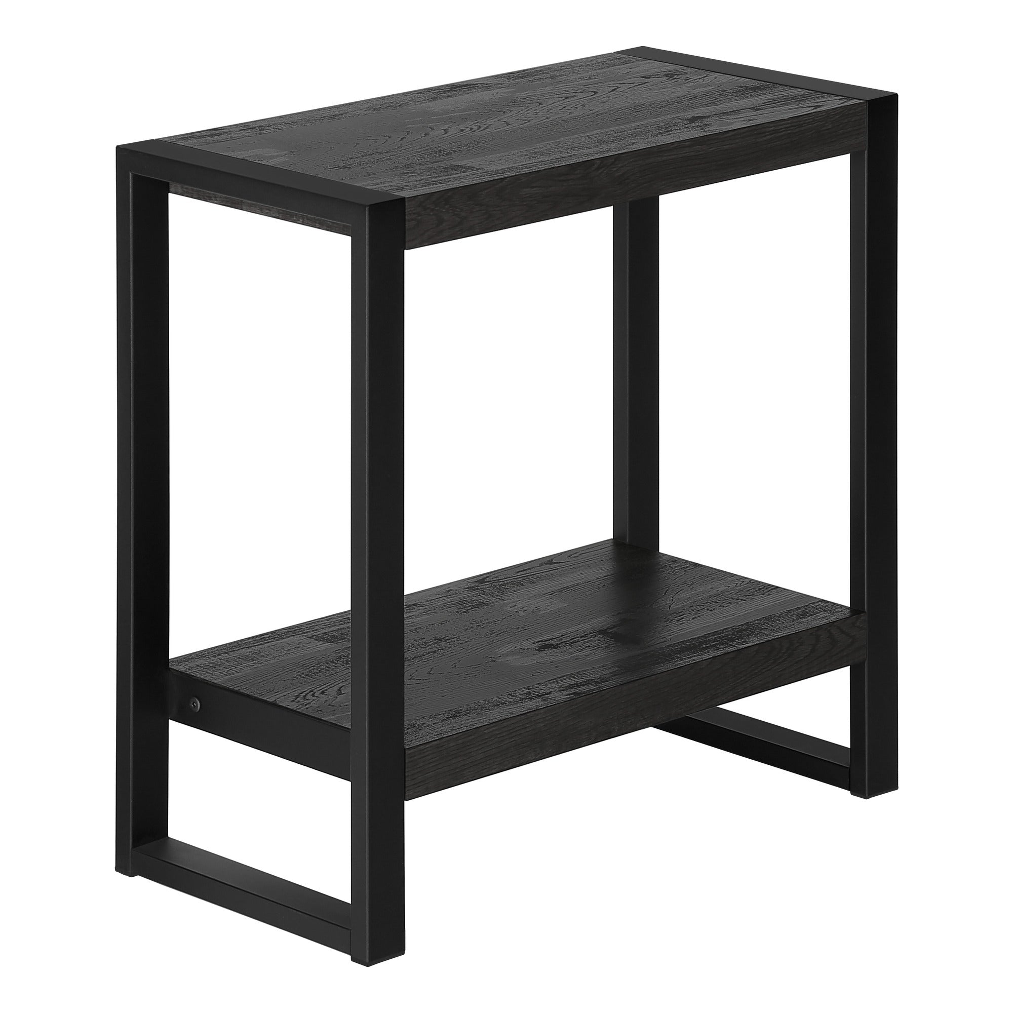 ACCENT TABLE - BROWN RECLAIMED WOOD-LOOK / BLACK METAL