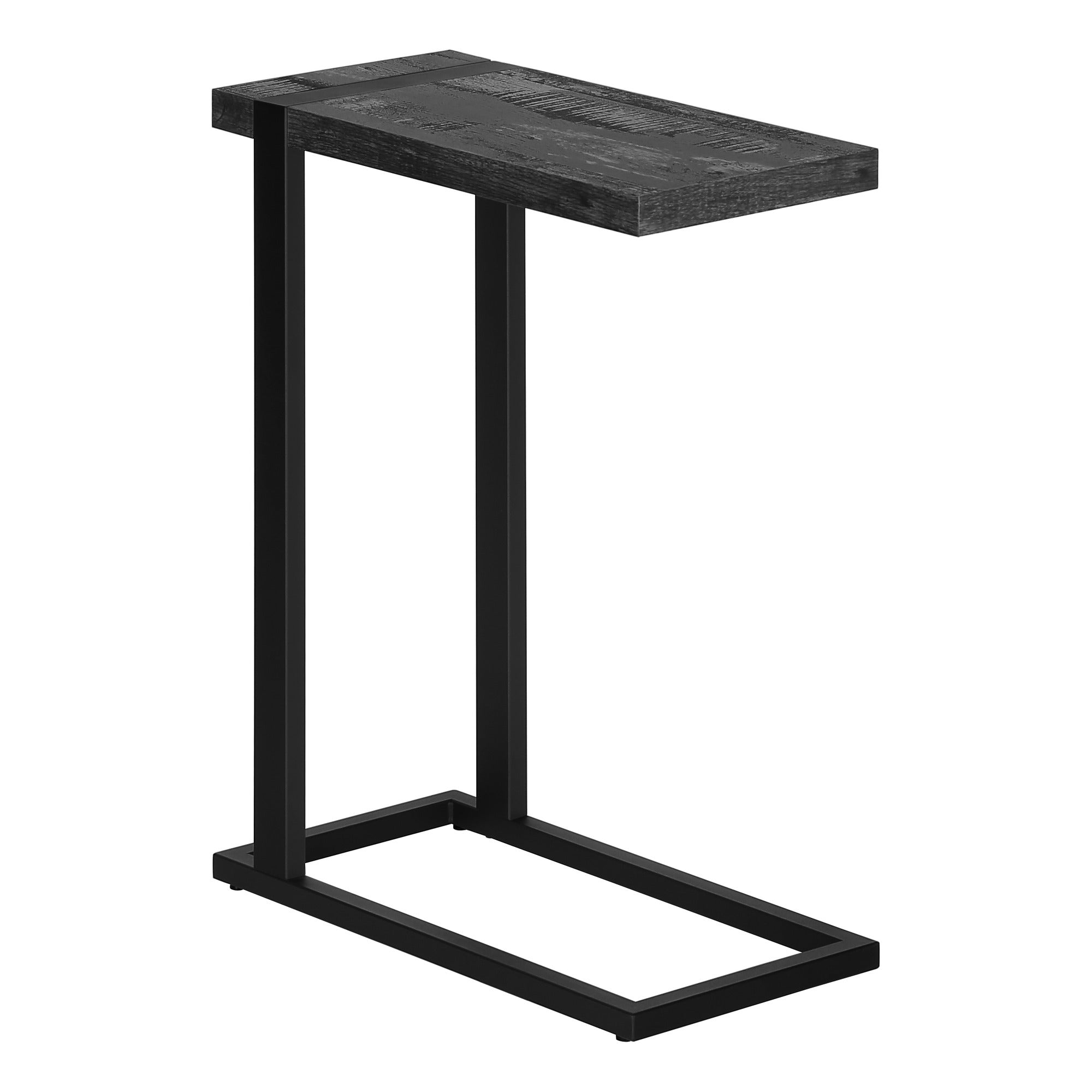 TABLE D'APPOINT - ASPECT BOIS RÉCUPÉRÉ MARRON / MÉTAL NOIR
