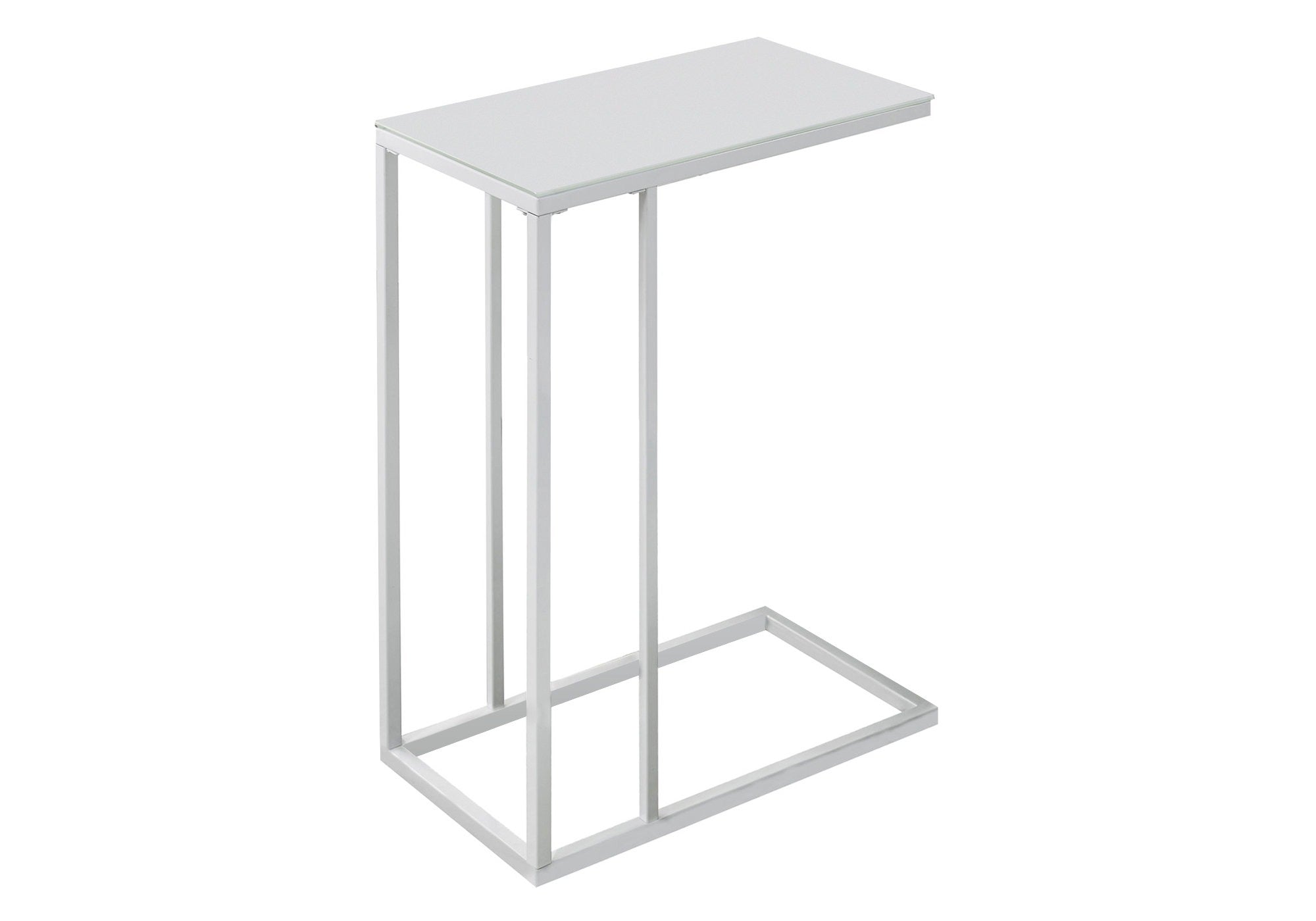 ACCENT TABLE - CHROME METAL WITH FROSTED TEMPERED GLASS