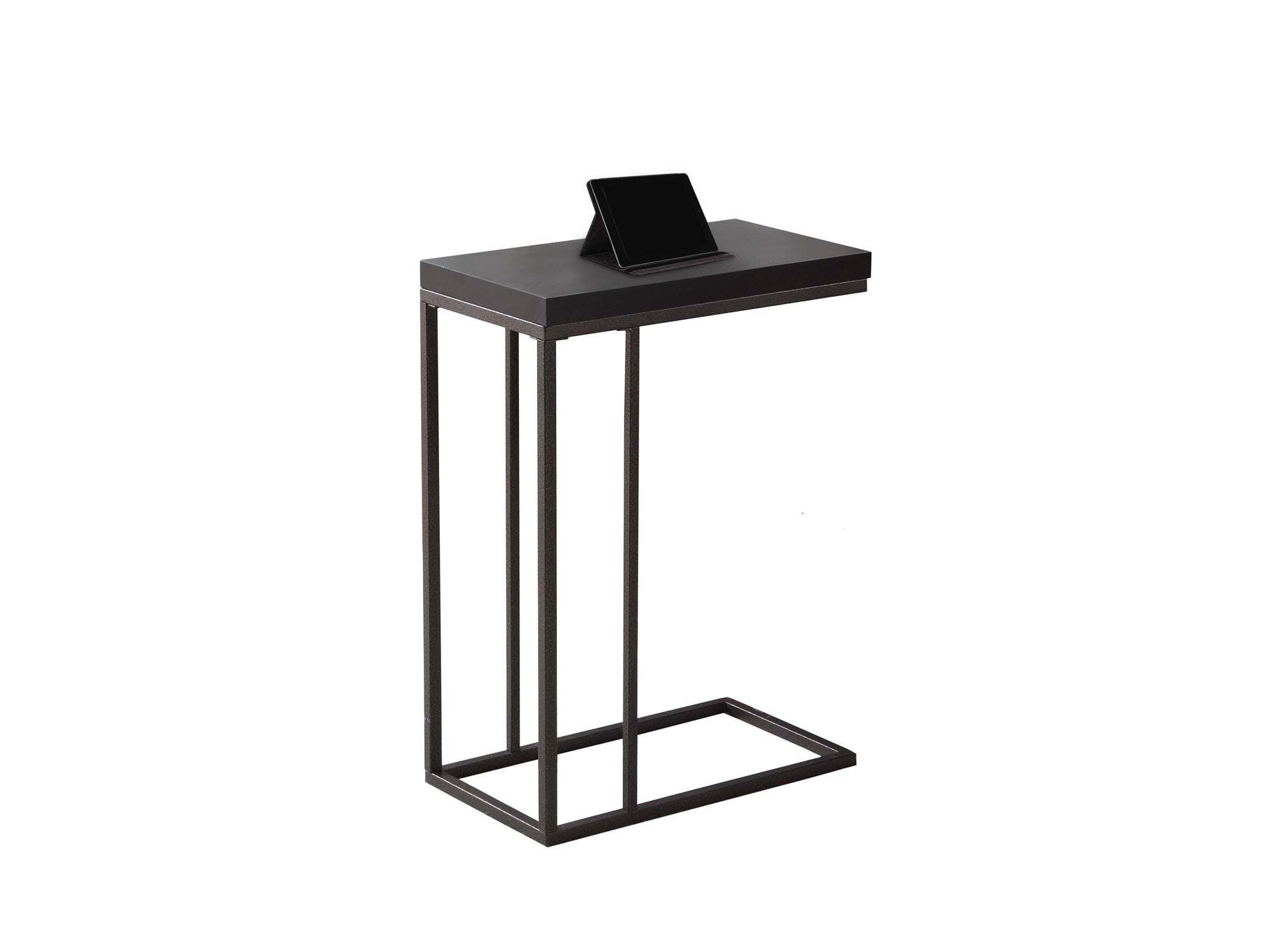 ACCENT TABLE - ESPRESSO WITH CHROME METAL