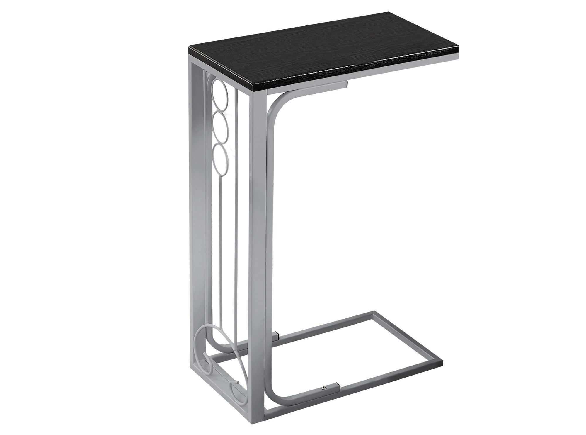 ACCENT TABLE - CHERRY TOP / ANTIQUE WHITE METAL