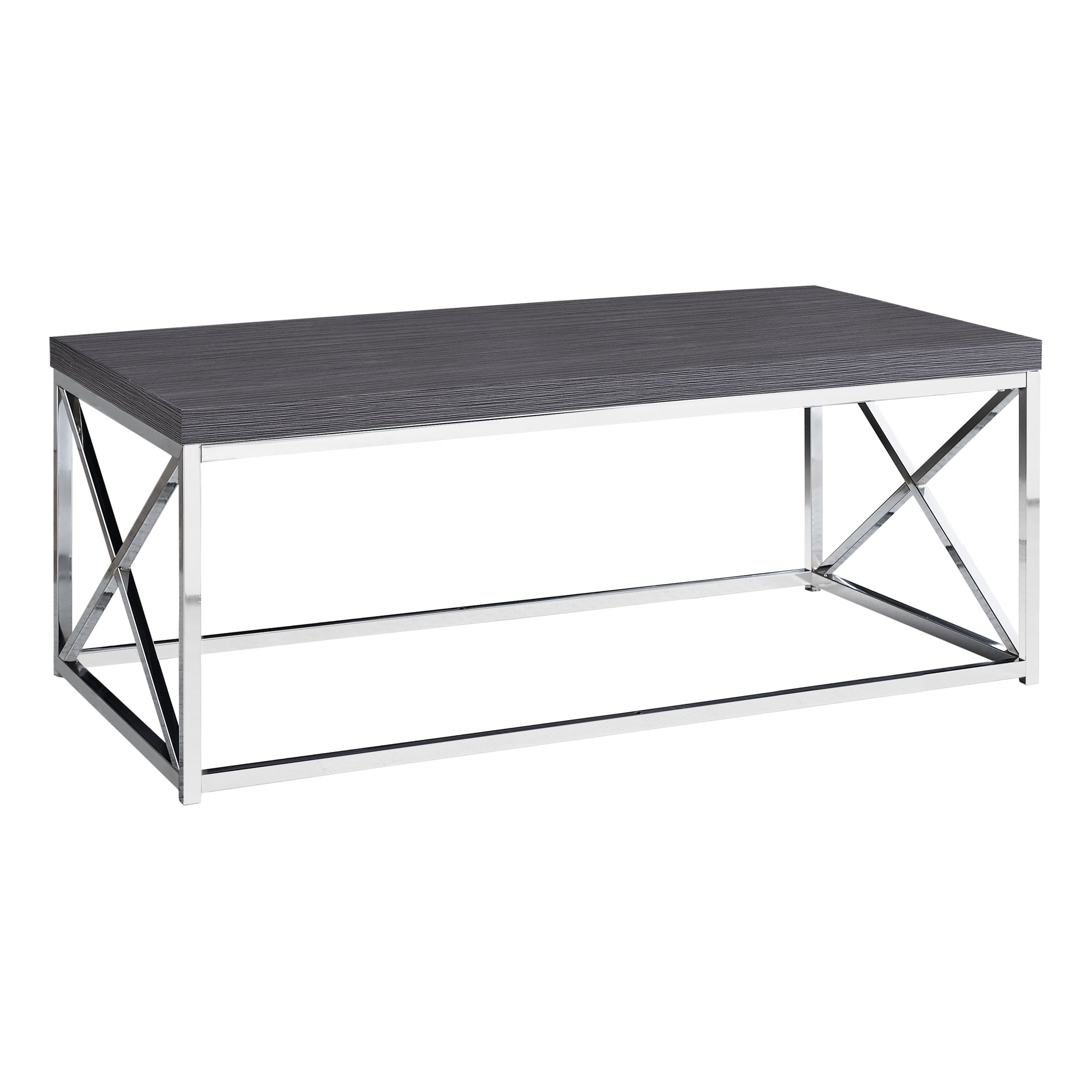 TABLE BASSE - BLANC BRILLANT AVEC MÉTAL CHROMÉ