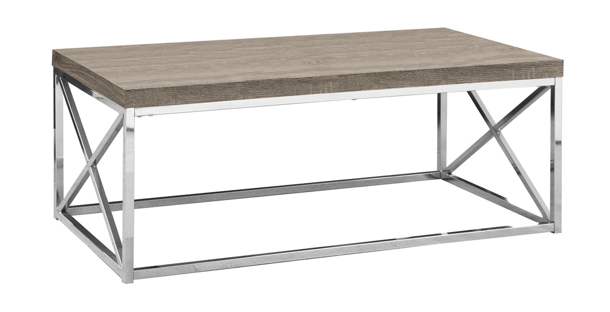 TABLE BASSE - BLANC BRILLANT AVEC MÉTAL CHROMÉ