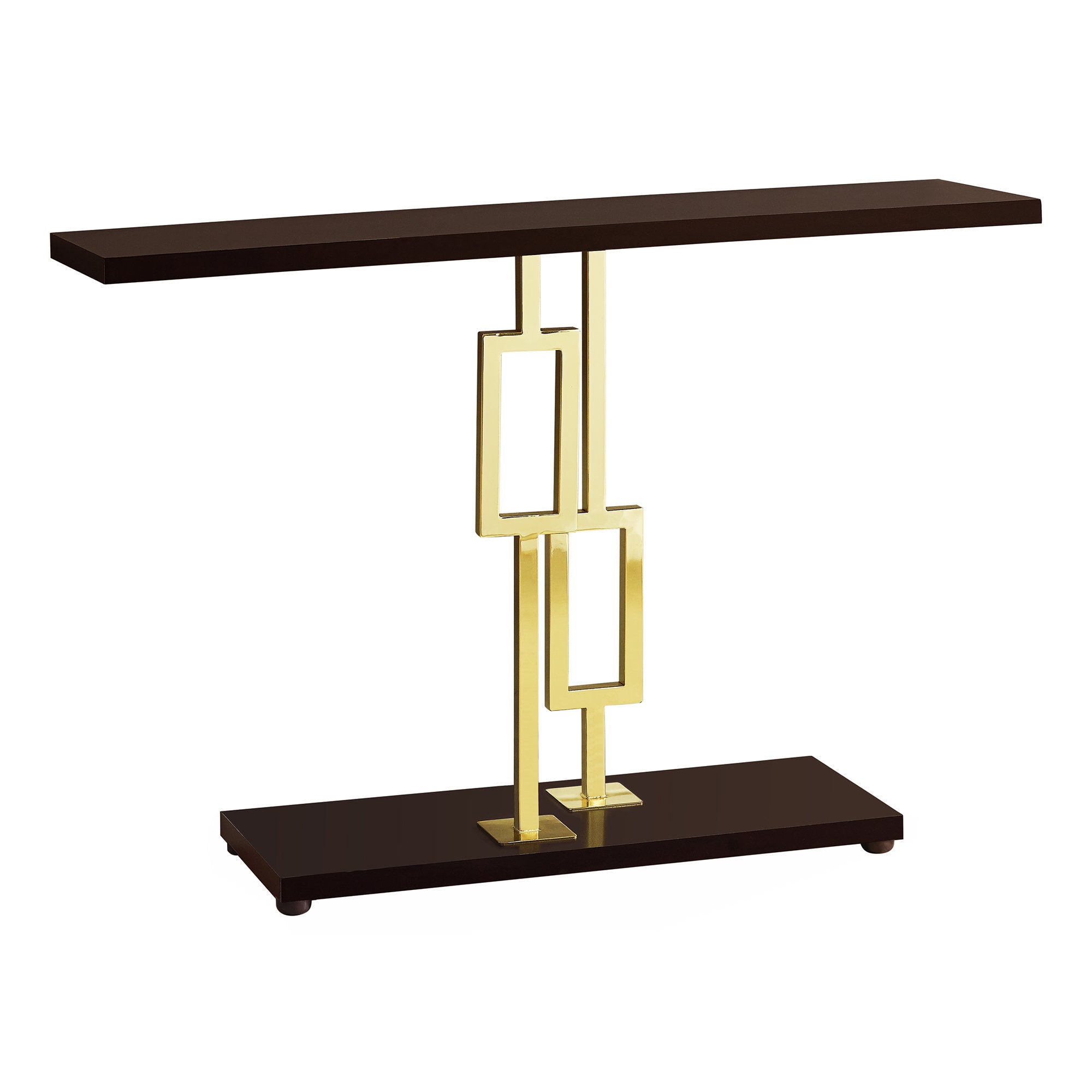 TABLE D'APPOINT - 48"L / BLANC BRILLANT / MÉTAL CHROME