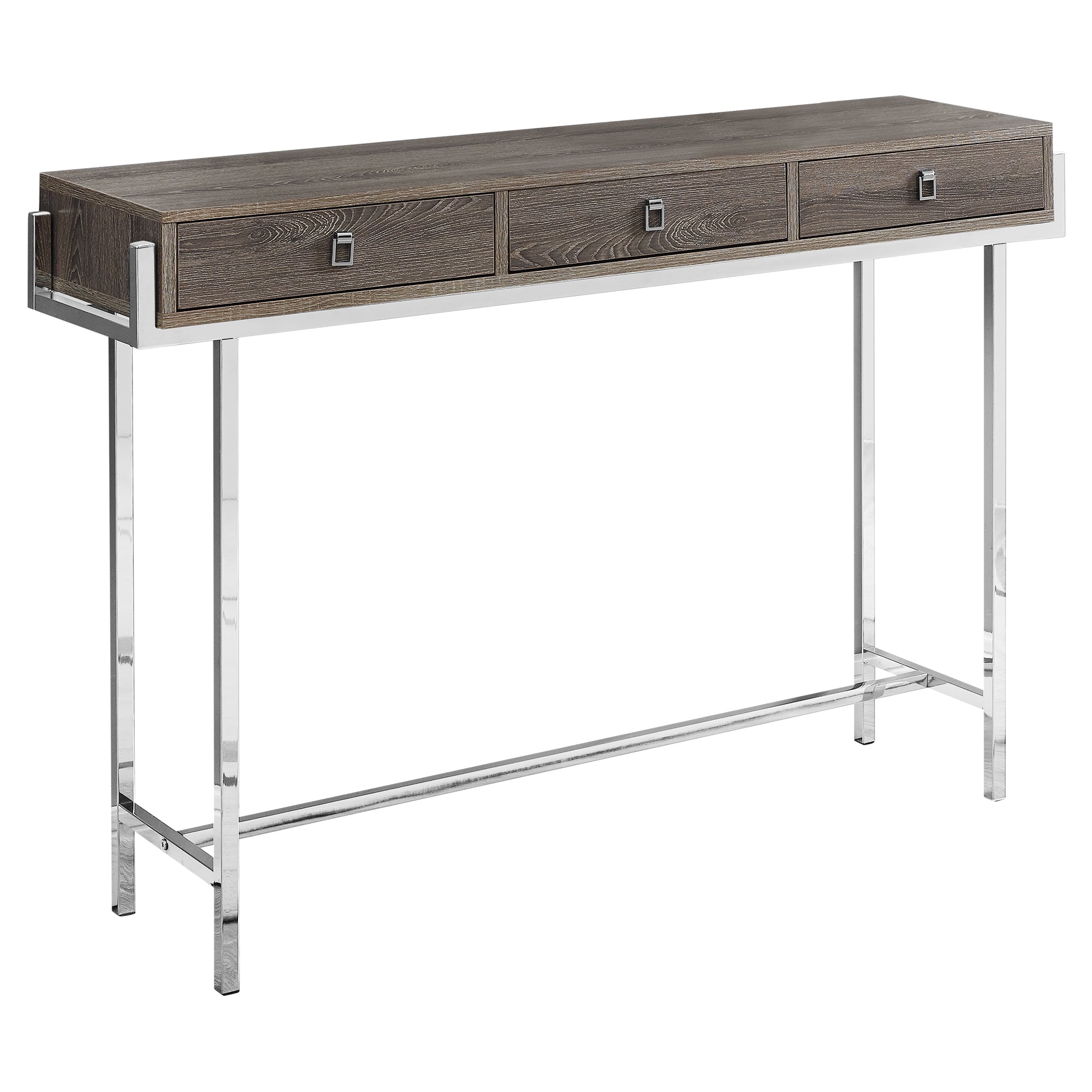 TABLE D'APPOINT - 48"L / BLANC BRILLANT / MÉTAL CHROME