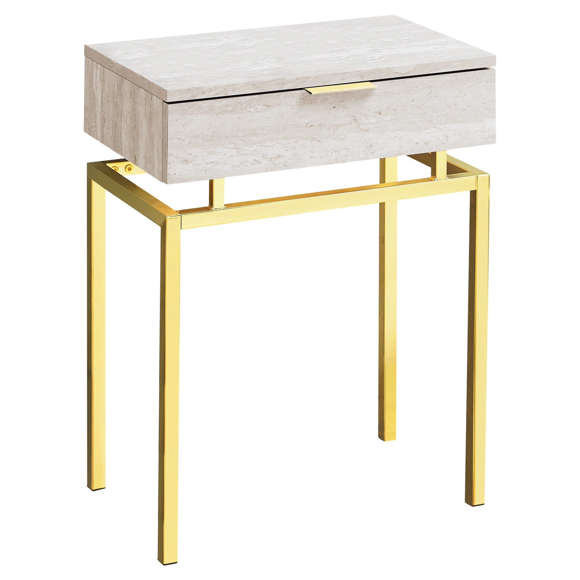 ACCENT TABLE - 24"H / GREY CEMENT / CHROME METAL