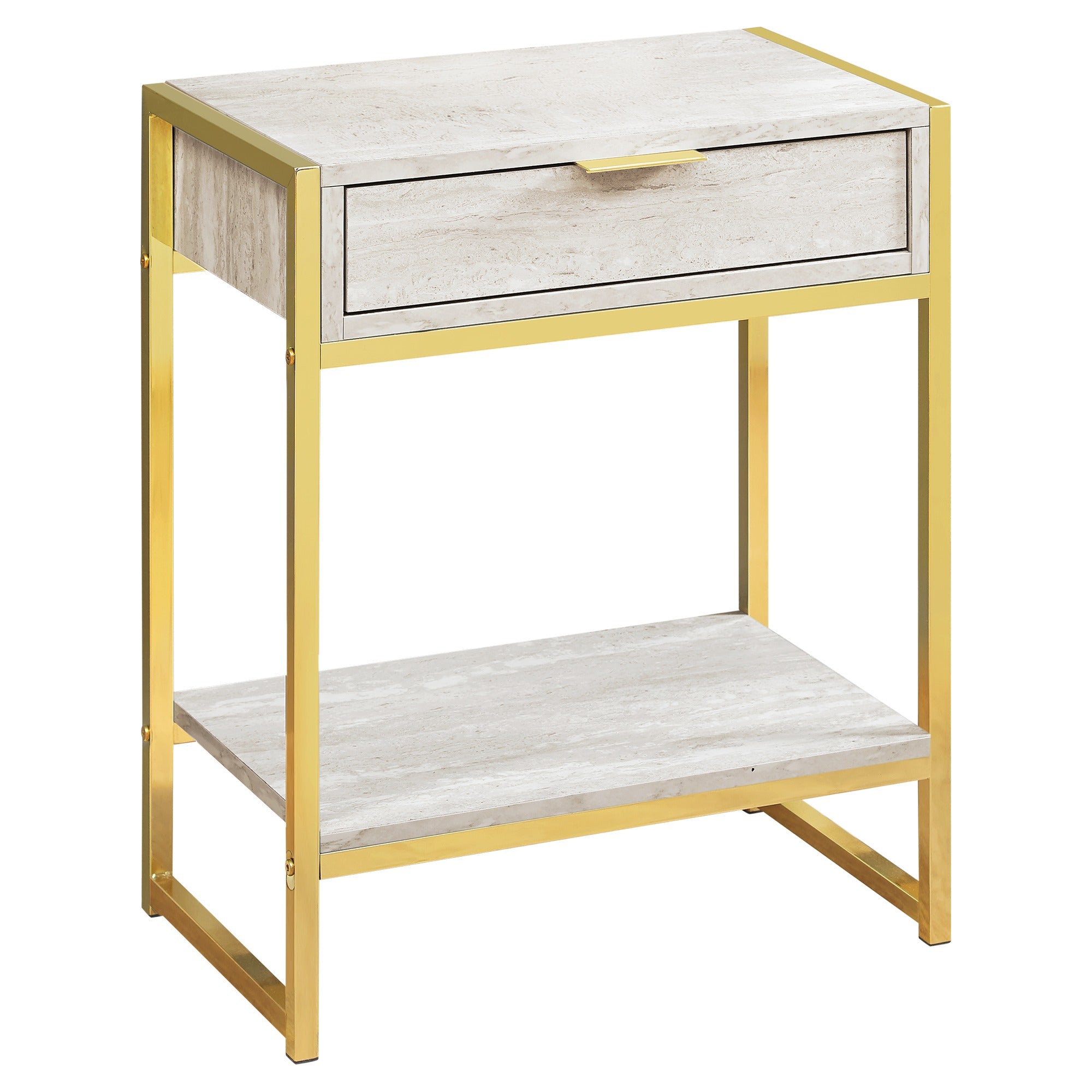 ACCENT TABLE - 24"H / GLOSSY WHITE / CHROME METAL