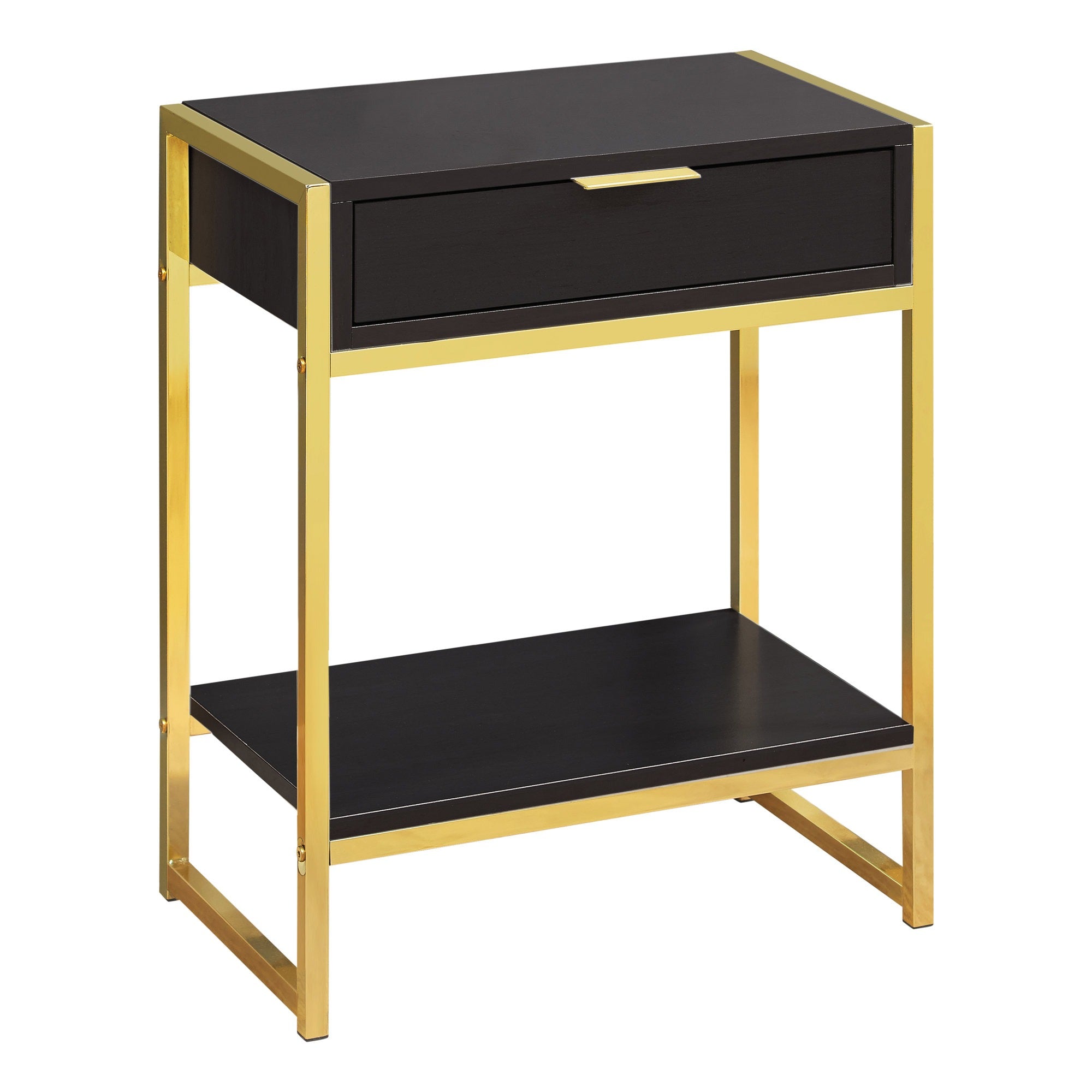 ACCENT TABLE - 24"H / GLOSSY WHITE / CHROME METAL