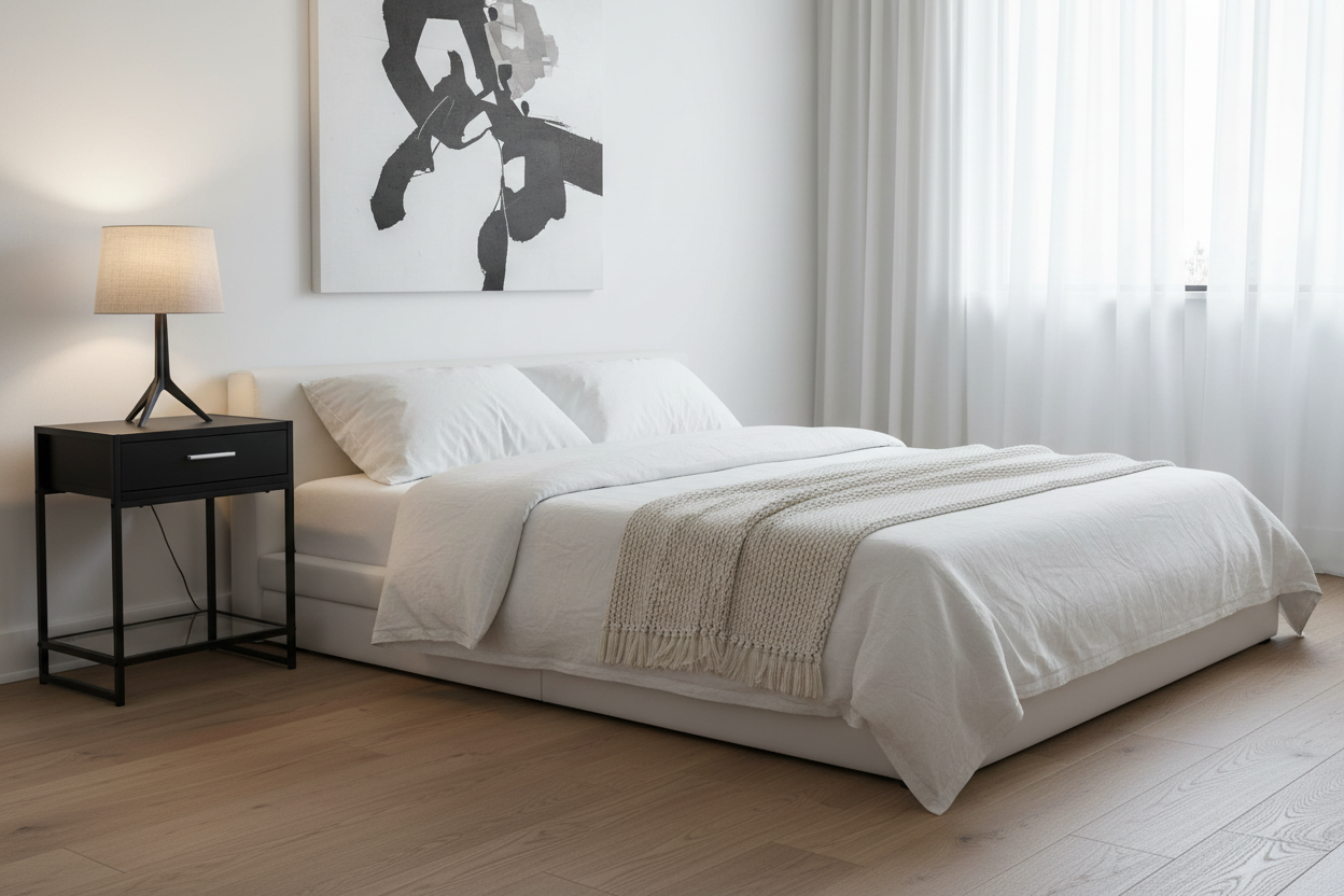 TABLE D'APPOINT - 22"H / GRIS / MÉTAL NOIR / VERRE TREMPÉ