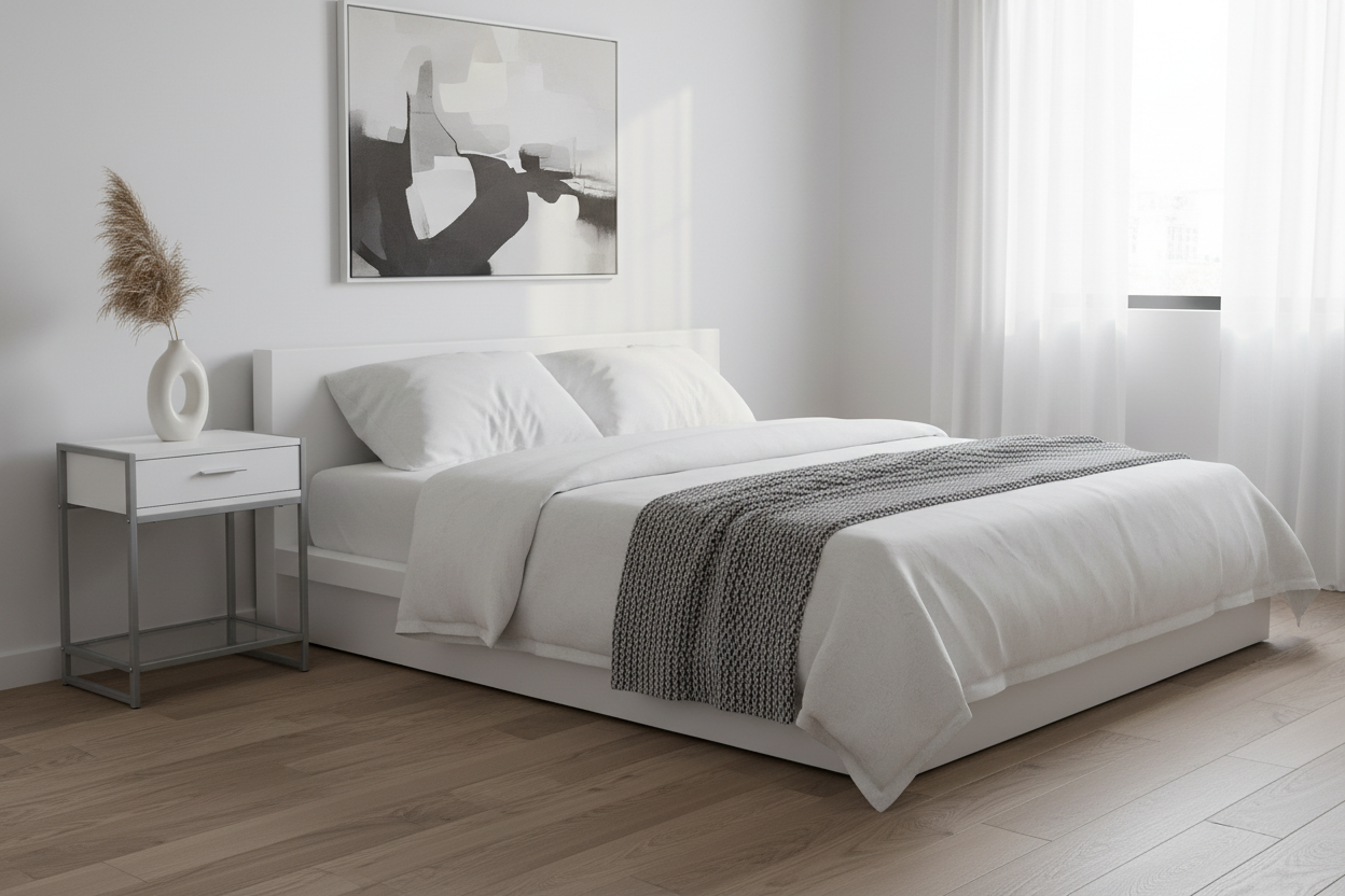 TABLE D'APPOINT - 22"H / GRIS / MÉTAL NOIR / VERRE TREMPÉ