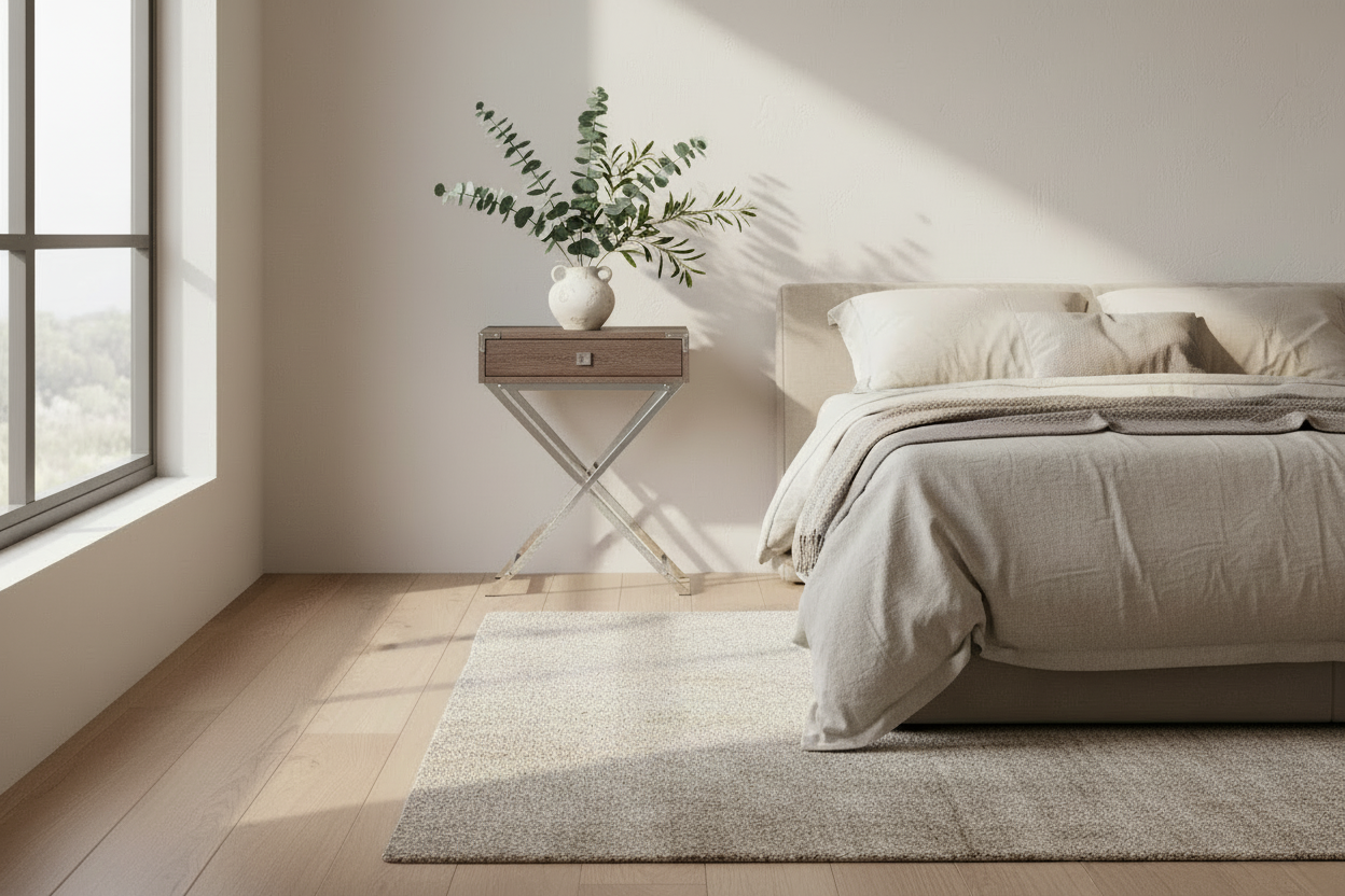 ACCENT TABLE - 24"H / GREY CEMENT / BLACK NICKEL METAL