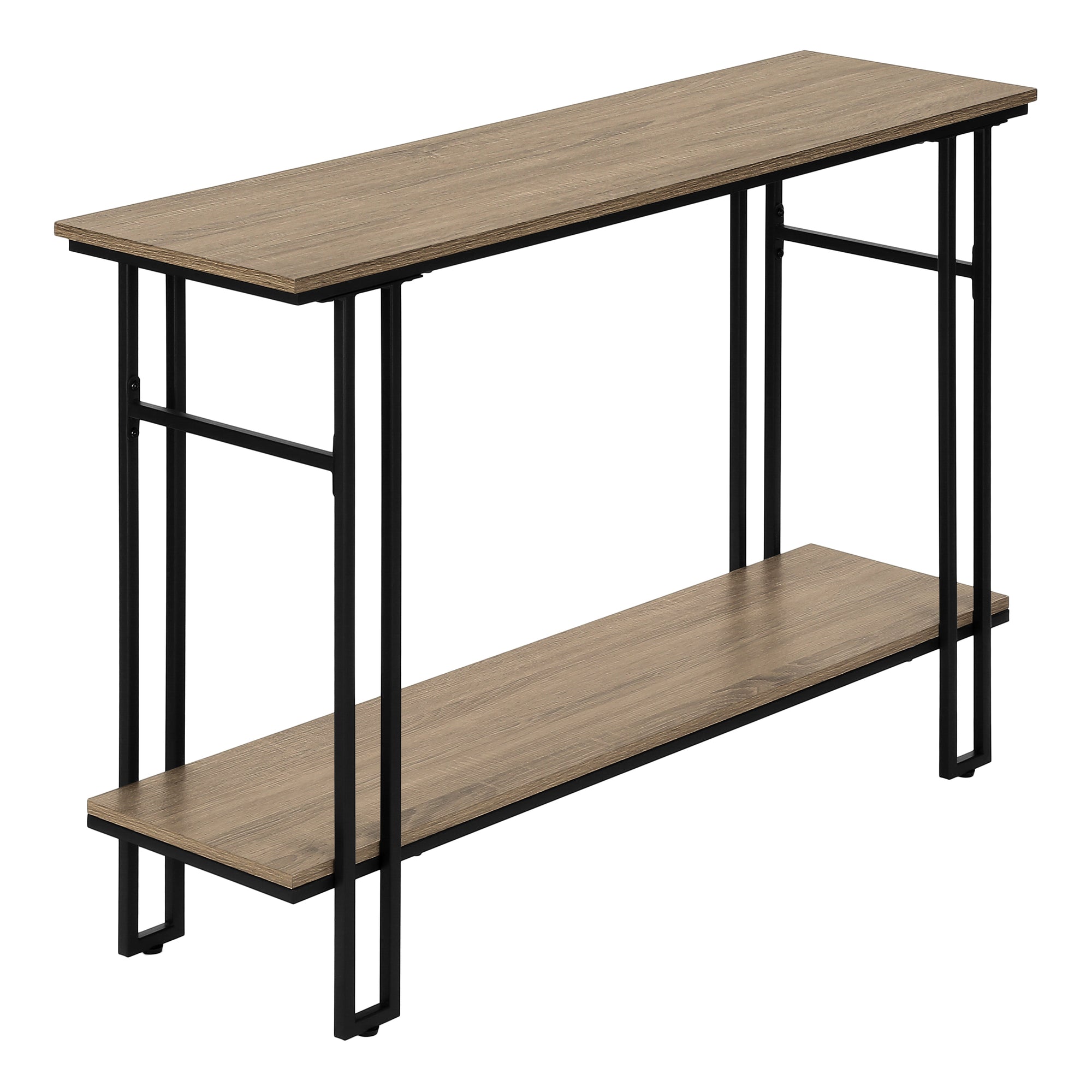 TABLE D'APPOINT - 48"L / CONSOLE D'ENTRÉE EN MÉTAL GRIS / NOIR