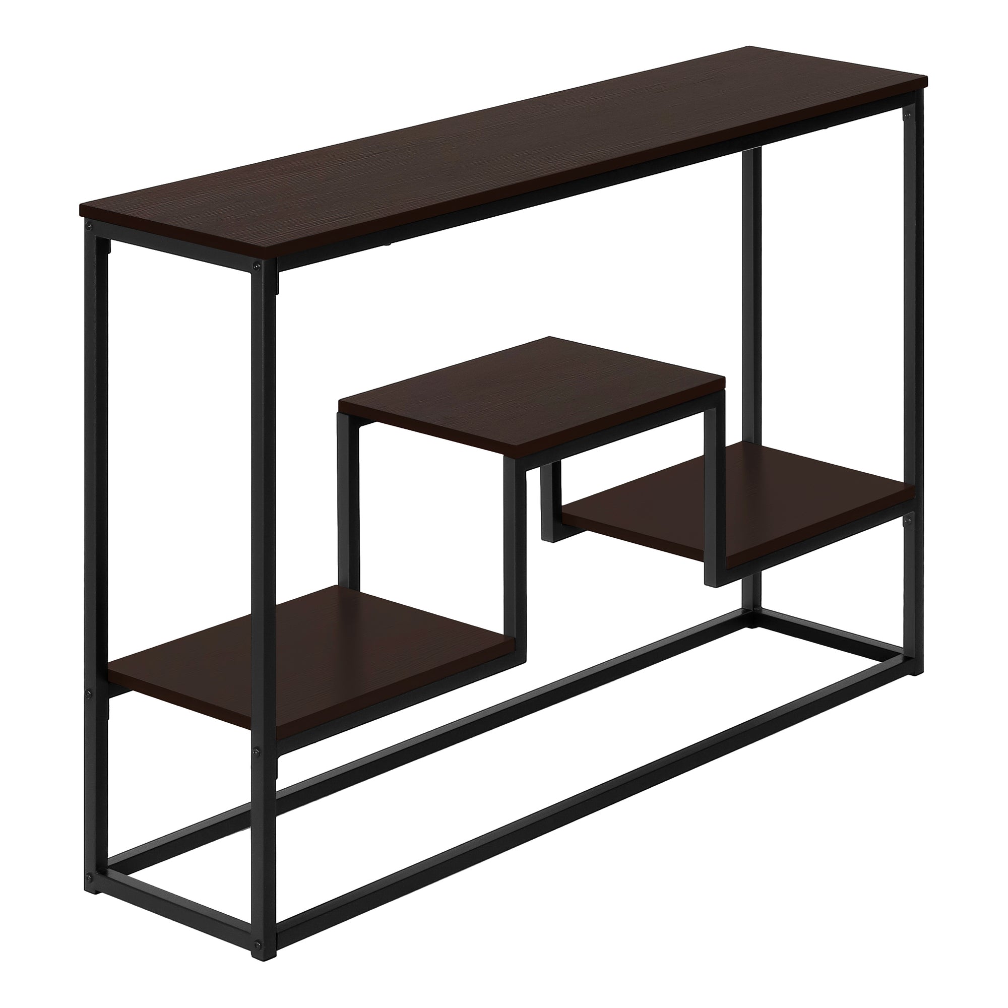 ACCENT TABLE - 48"L / BLACK MARBLE / BLACK METAL CONSOLE