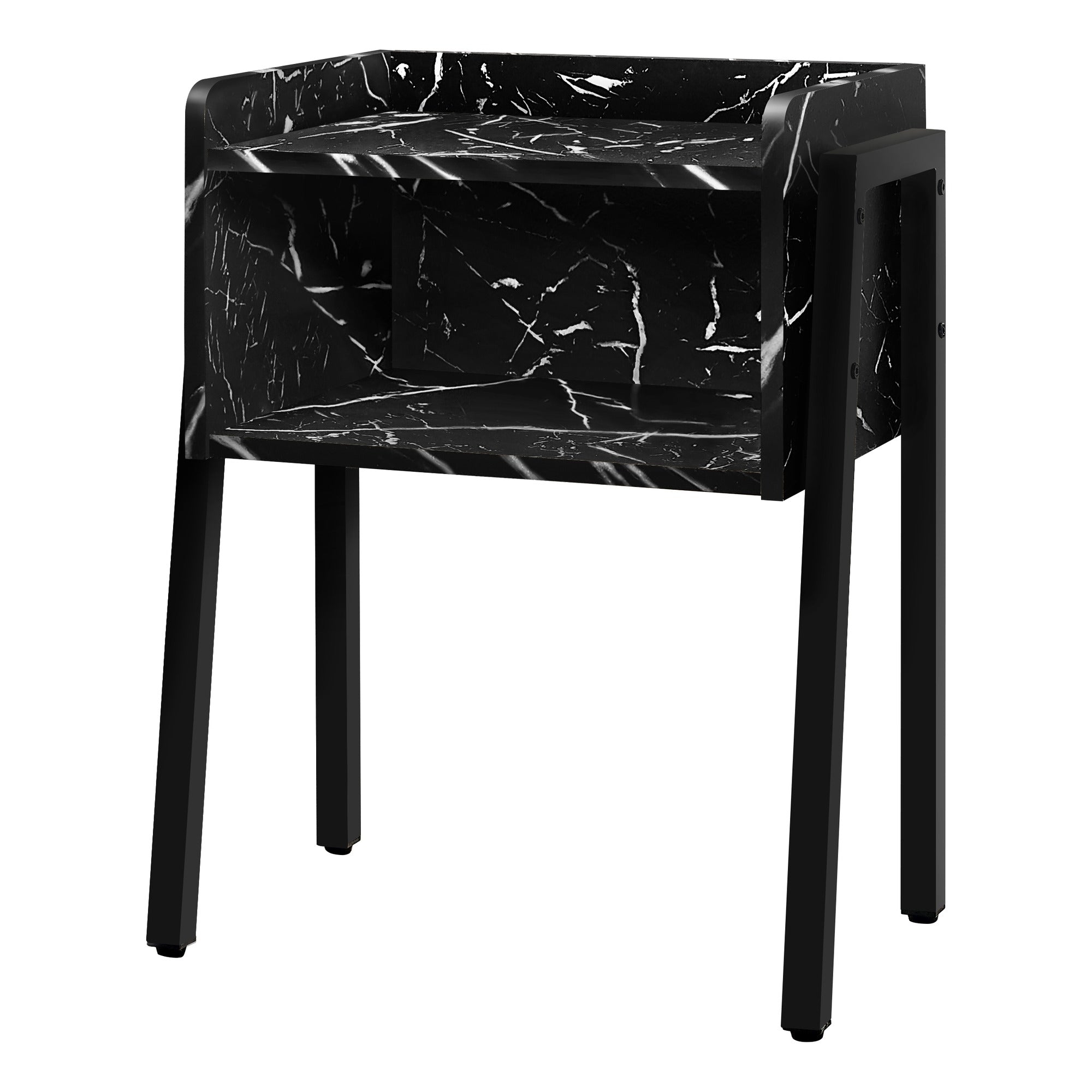TABLE D'APPOINT - 23"H / ASPECT RÉCUPÉRÉ BRUN / MÉTAL NOIR