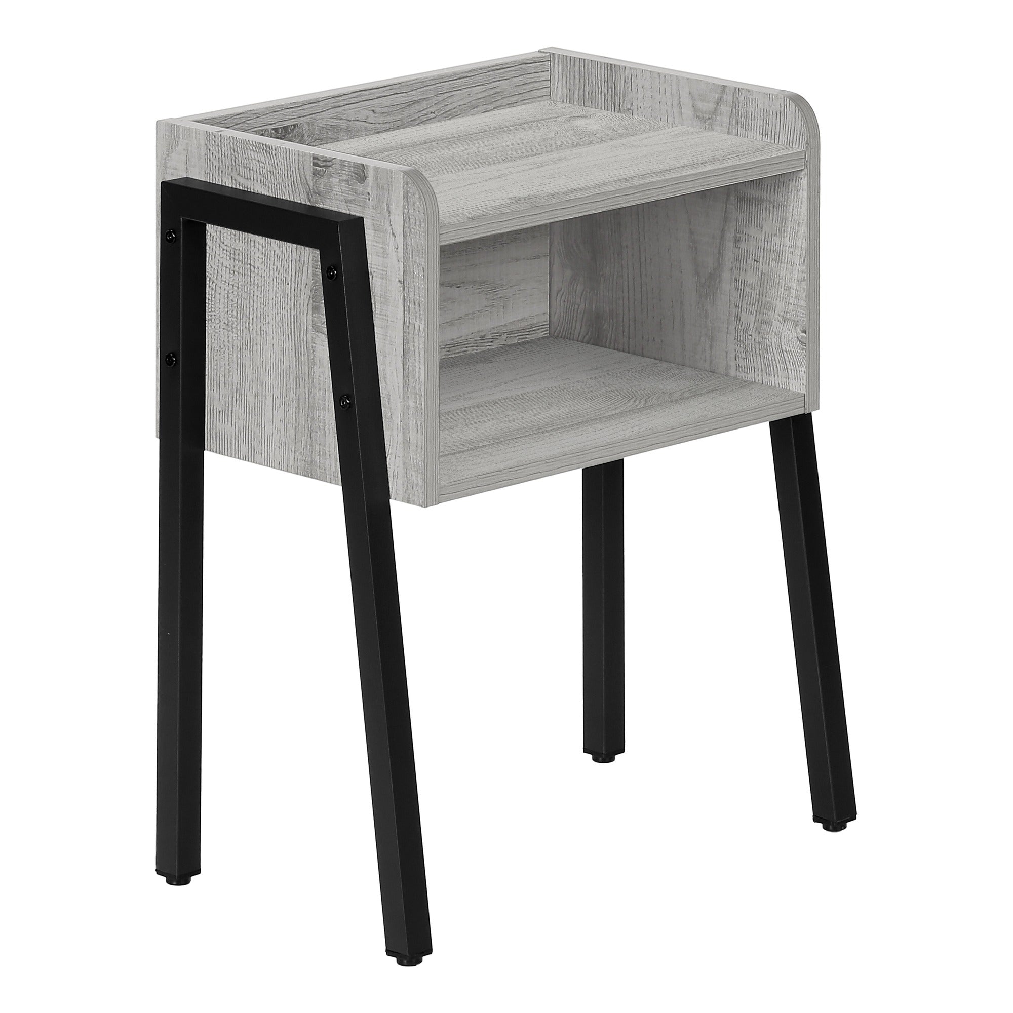 TABLE D'APPOINT - 23"H / ASPECT RÉCUPÉRÉ BRUN / MÉTAL NOIR