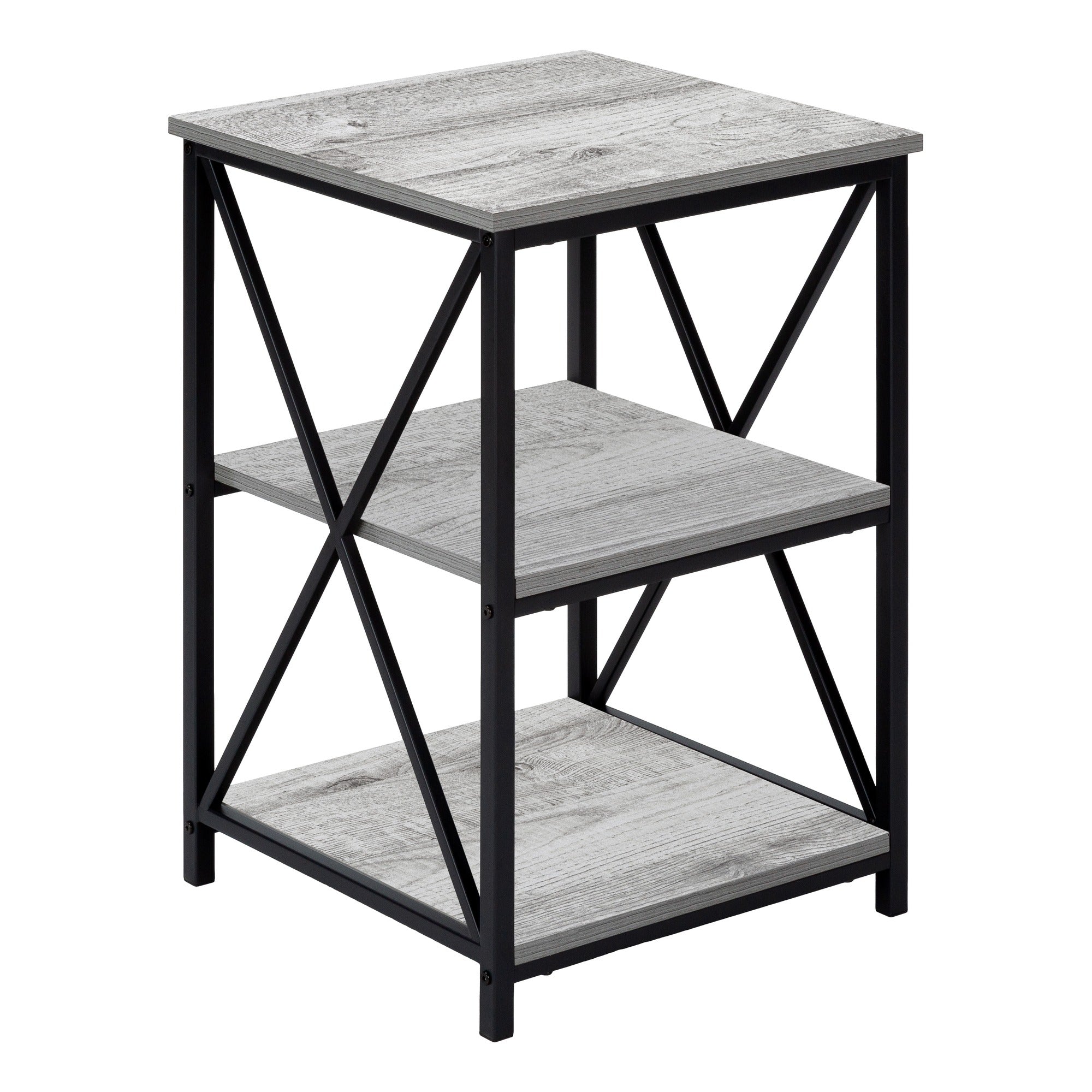 ACCENT TABLE - 26"H / BLACK MARBLE / BLACK METAL