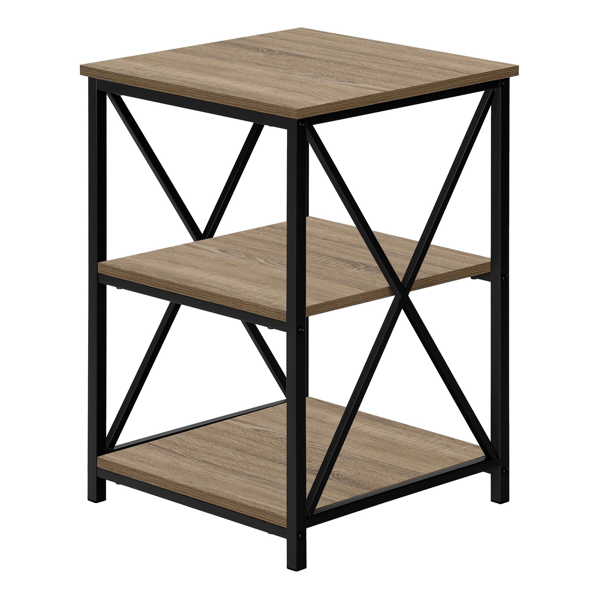 ACCENT TABLE - 26"H / BLACK MARBLE / BLACK METAL