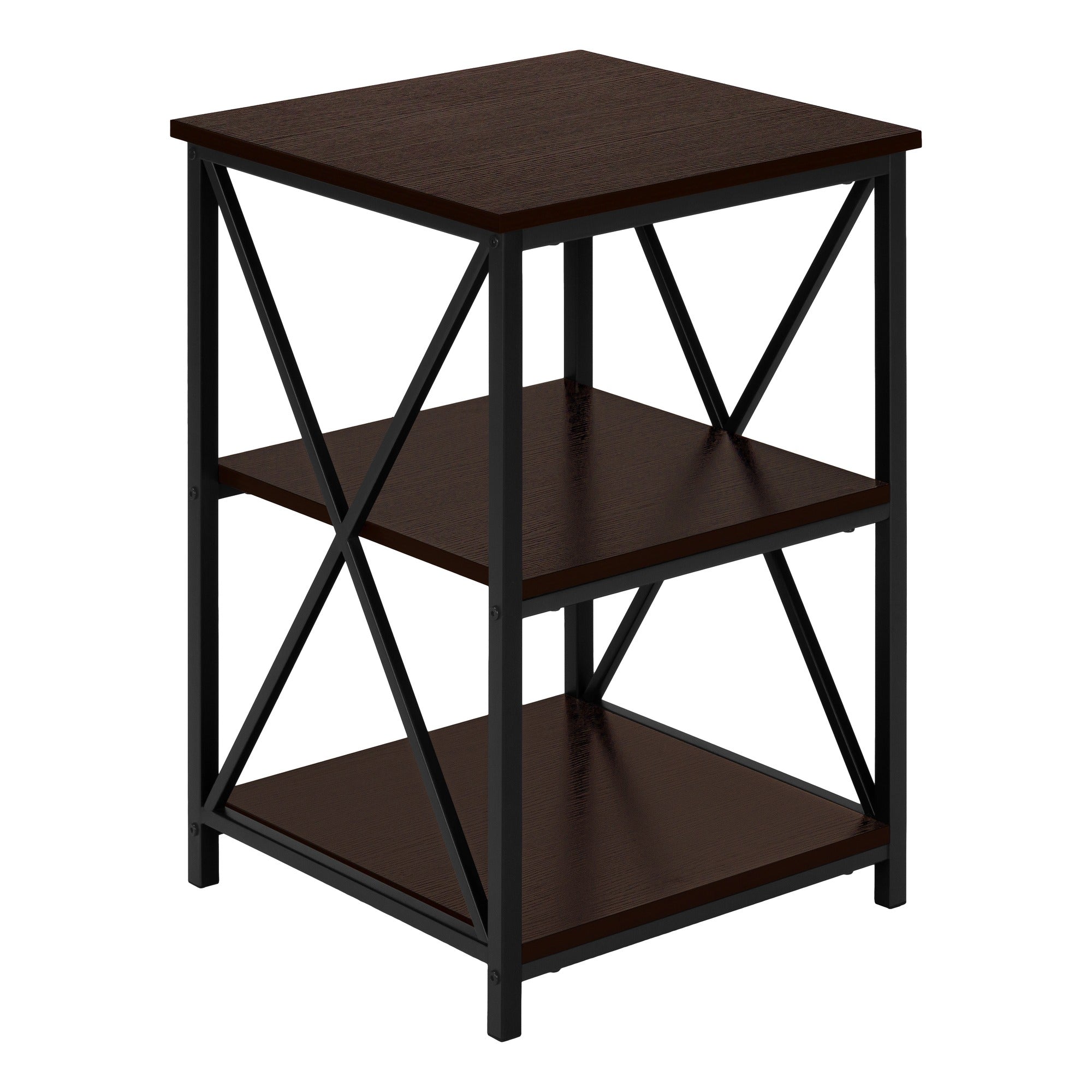 ACCENT TABLE - 26"H / BLACK MARBLE / BLACK METAL