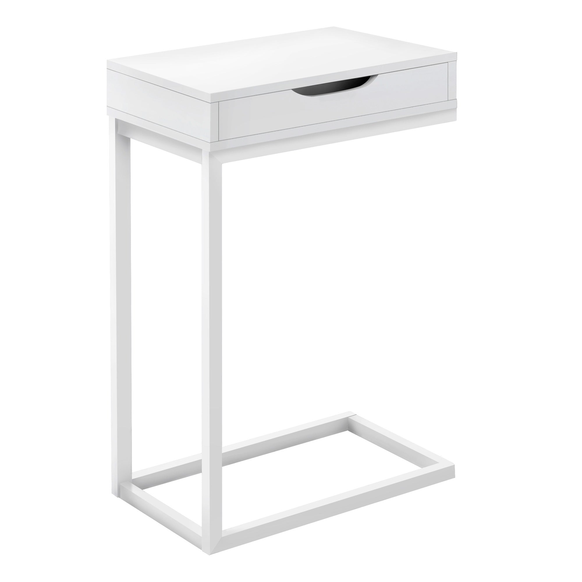 ACCENT TABLE - BLACK / BLACK METAL WITH A DRAWER