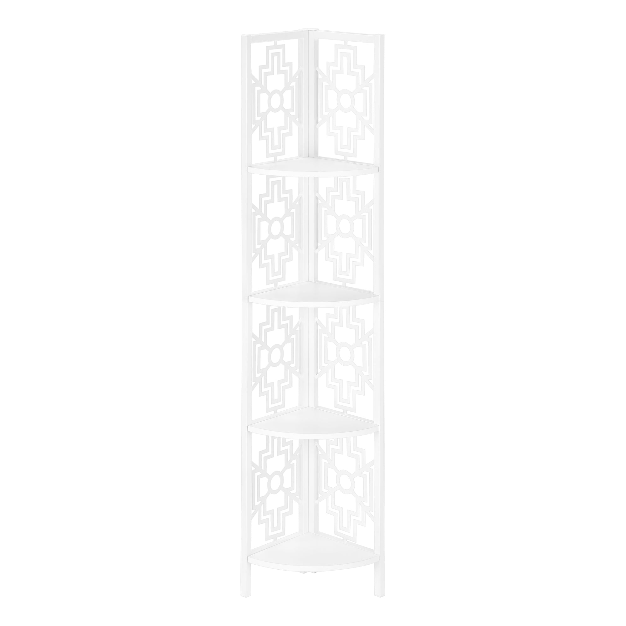 BOOKCASE - 62"H / BLACK / BLACK METAL CORNER ETAGERE