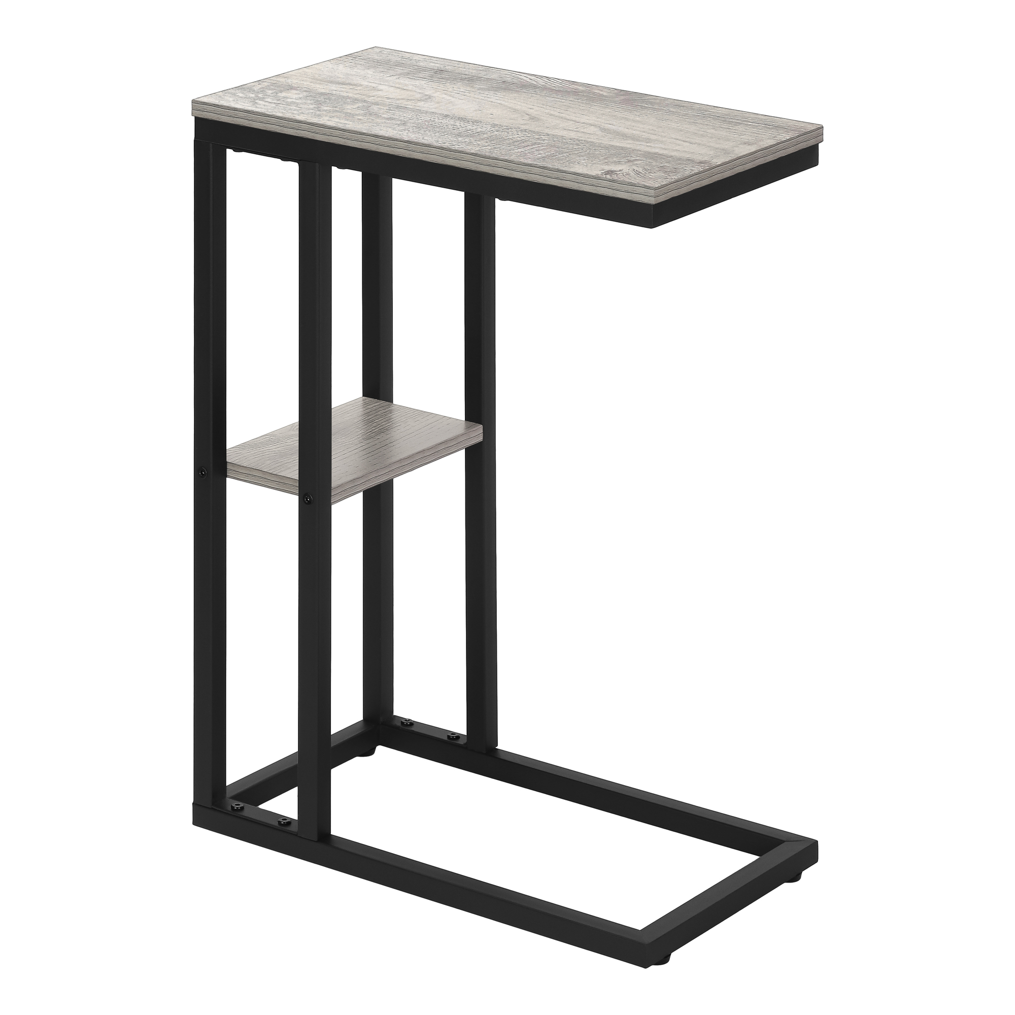 ACCENT TABLE - 25"H / ESPRESSO / BLACK METAL
