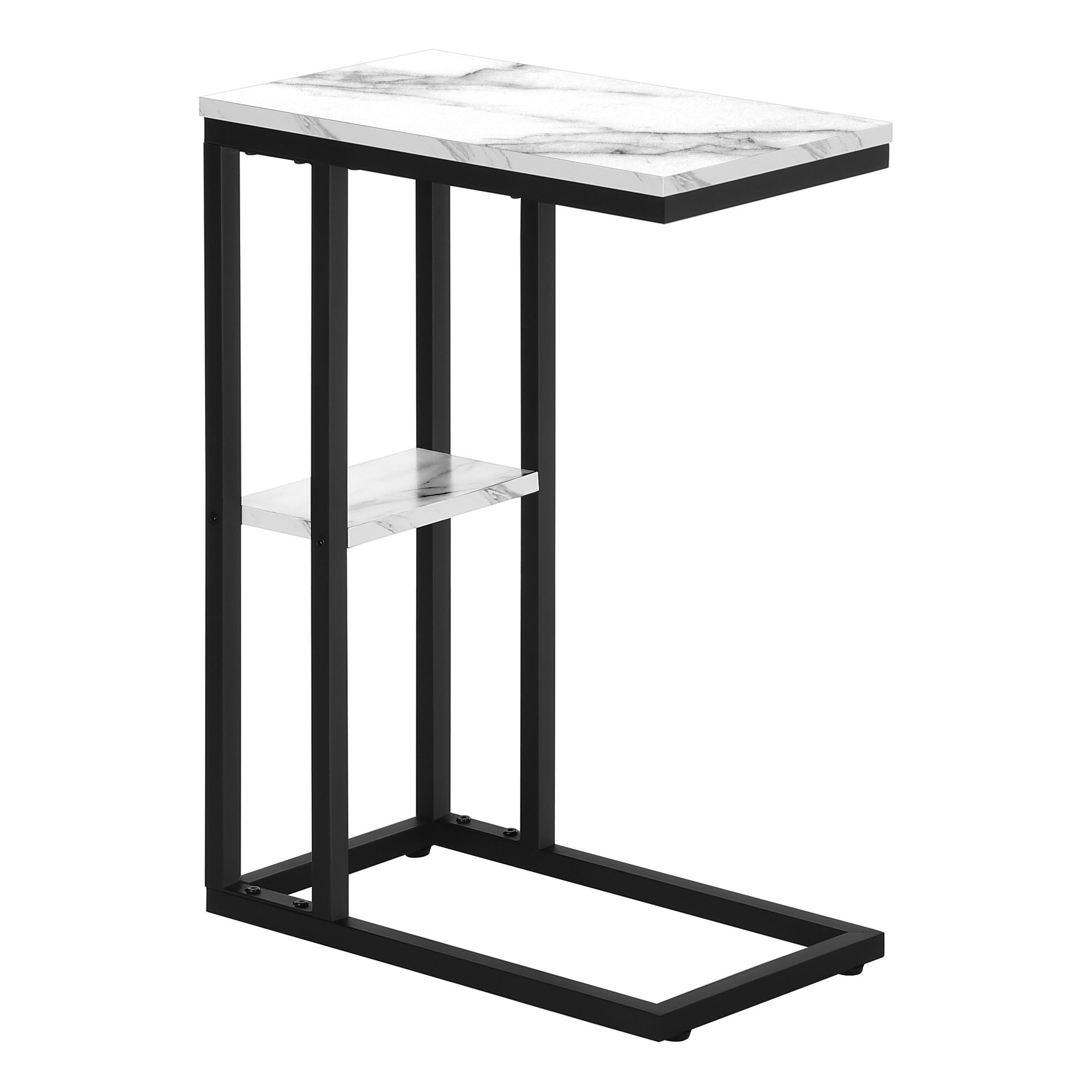 TABLE D'APPOINT - 25"H / ESPRESSO / MÉTAL NOIR