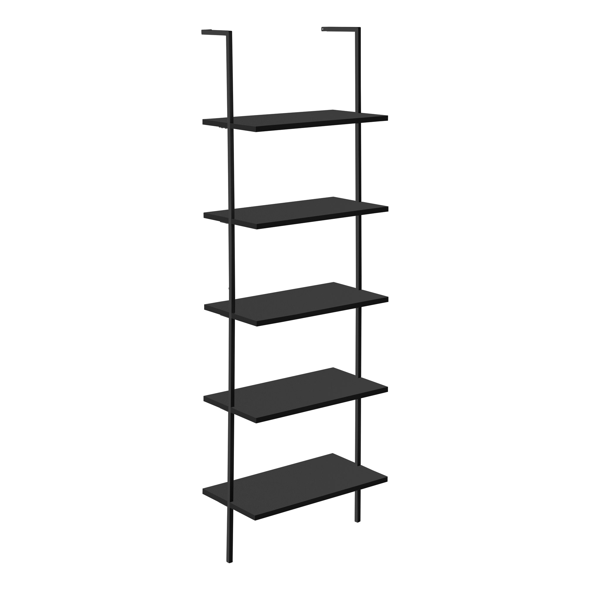 BOOKCASE - 72"H LADDER BROWN RECLAIMED / BLACK METAL