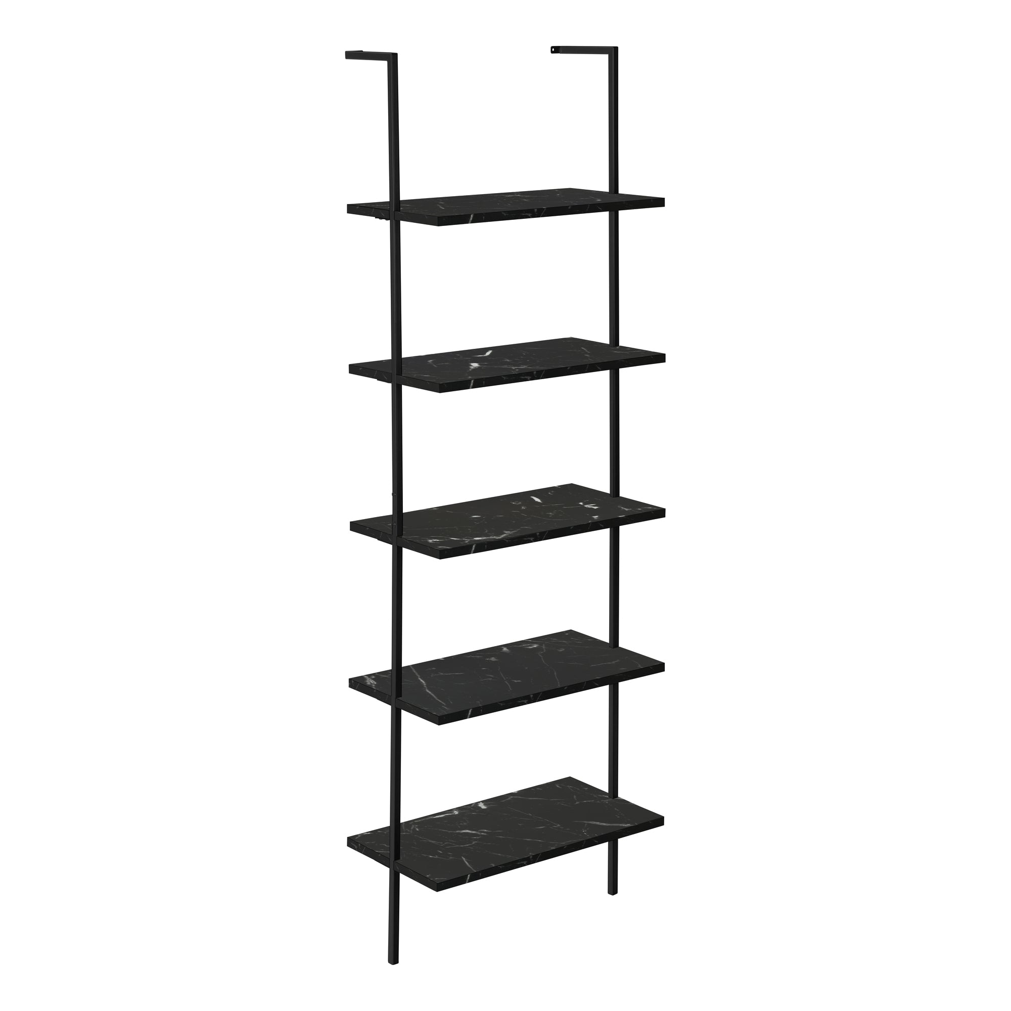 BOOKCASE - 72"H LADDER BROWN RECLAIMED / BLACK METAL
