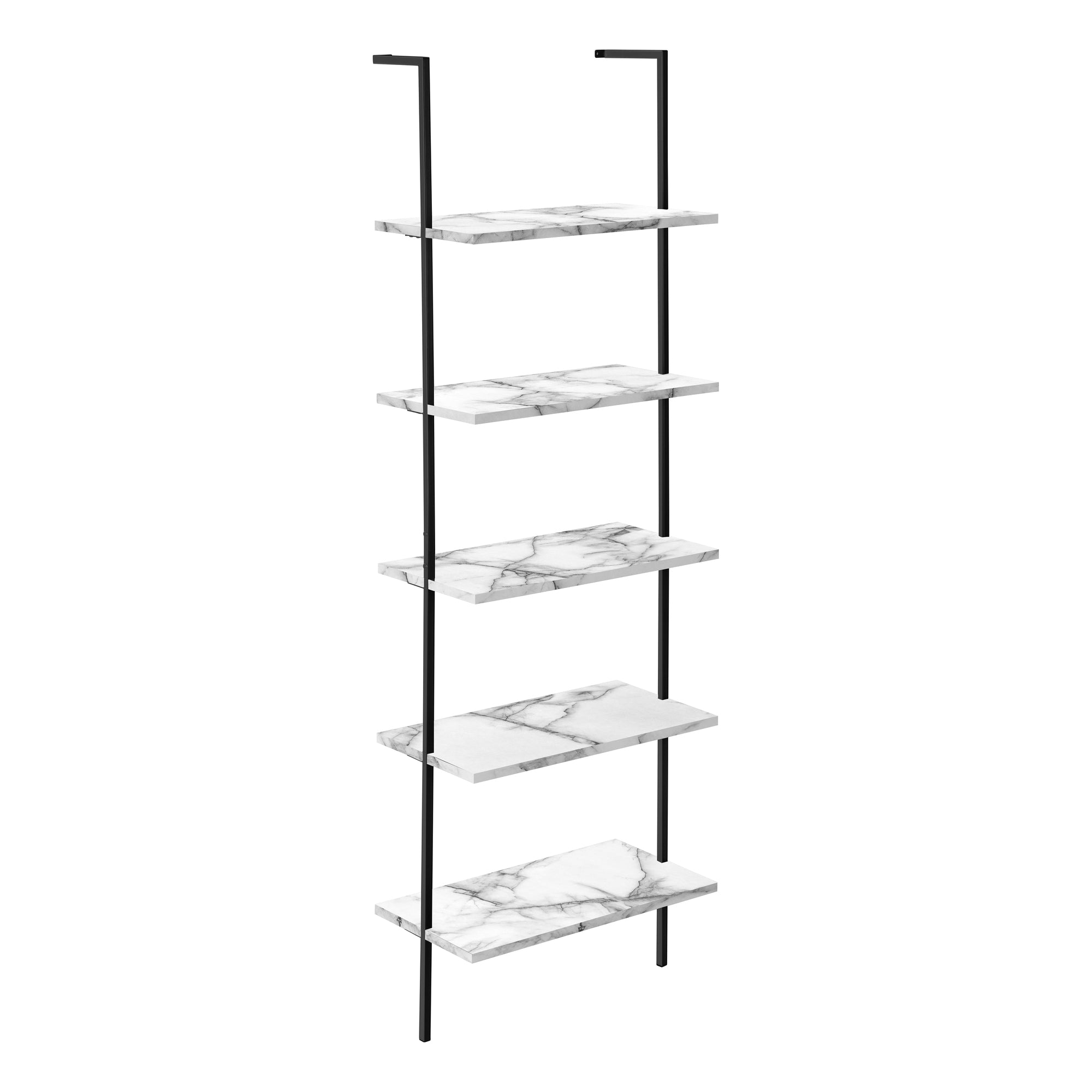 BOOKCASE - 72"H LADDER BROWN RECLAIMED / BLACK METAL