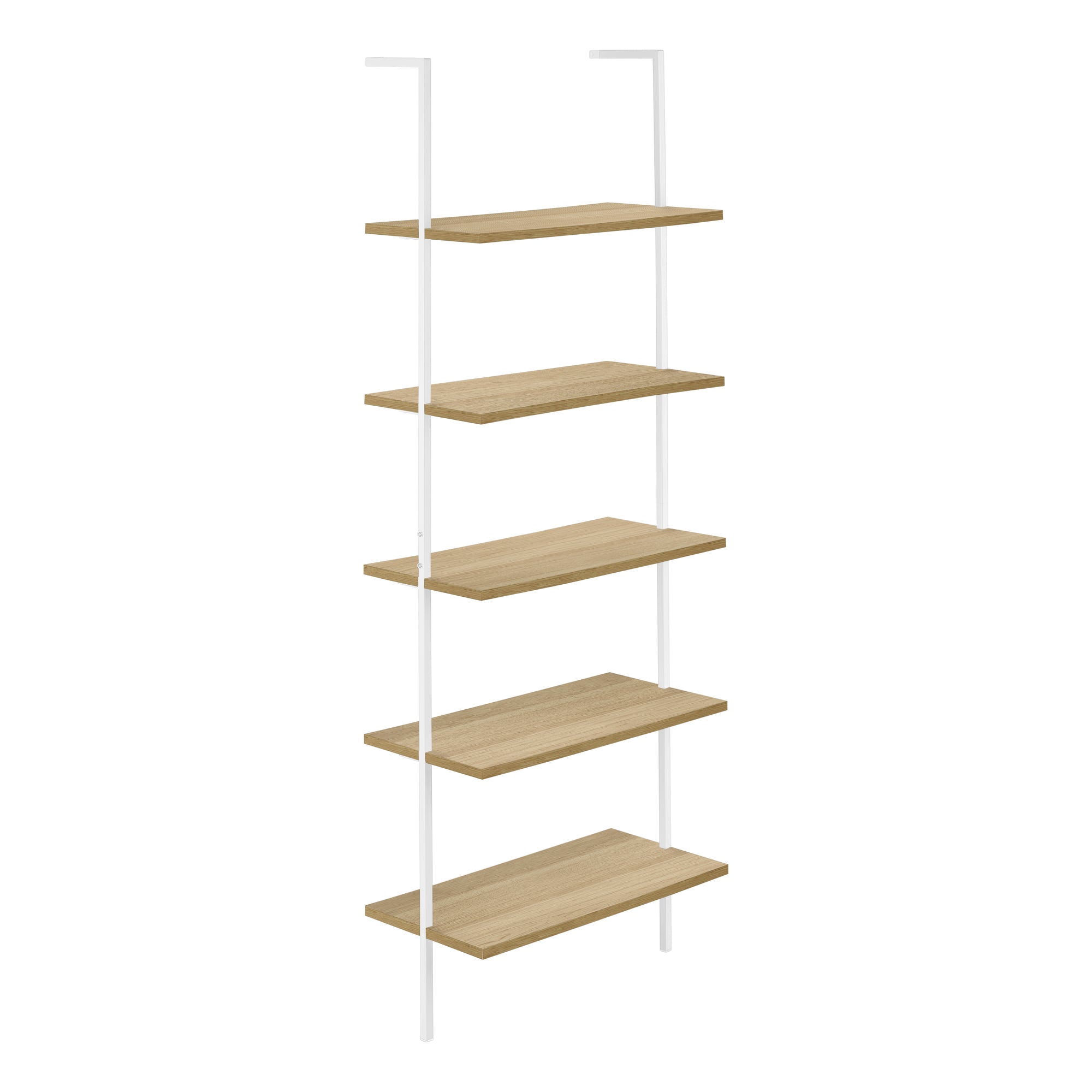 BOOKCASE - 72"H LADDER BROWN RECLAIMED / BLACK METAL