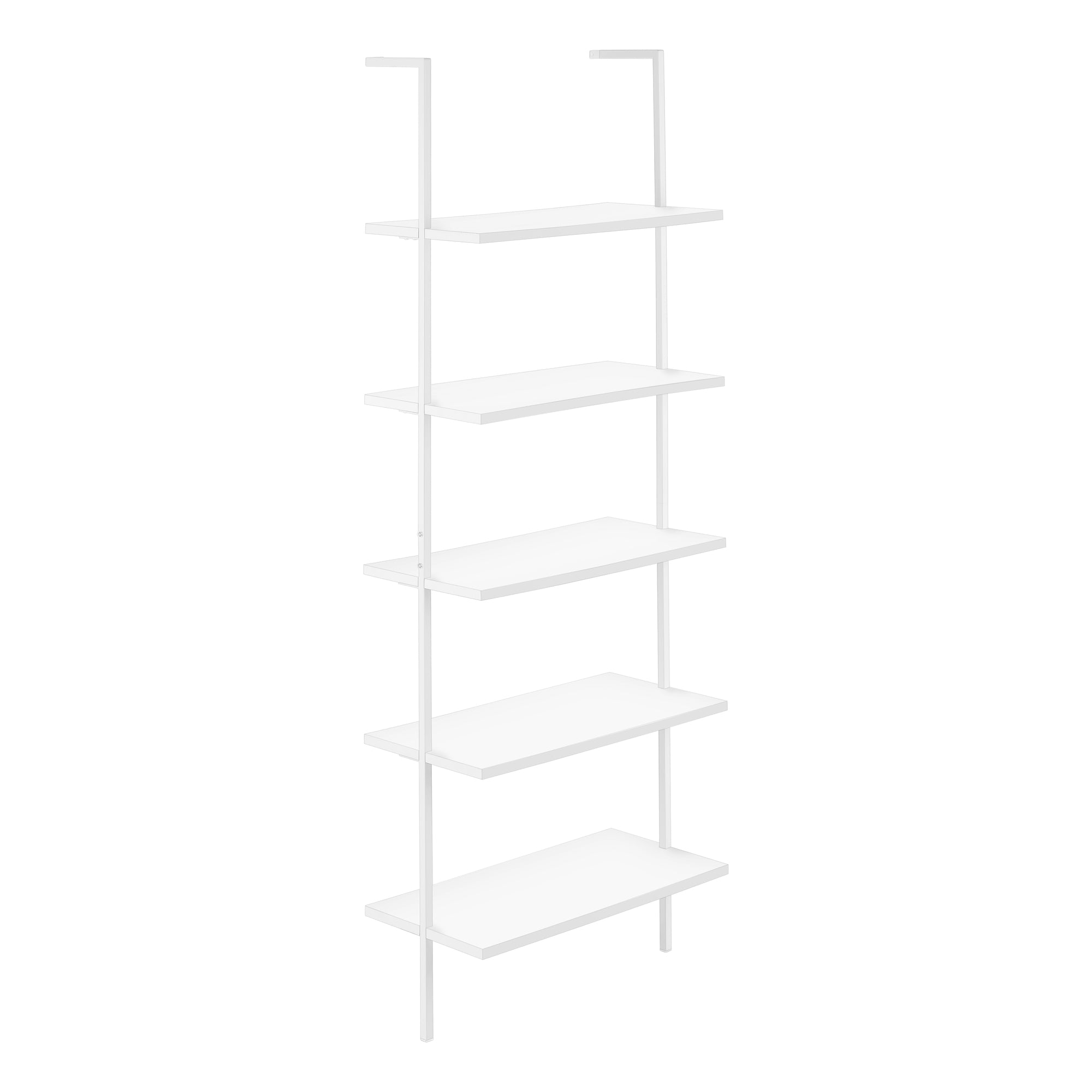 BOOKCASE - 72"H LADDER BROWN RECLAIMED / BLACK METAL